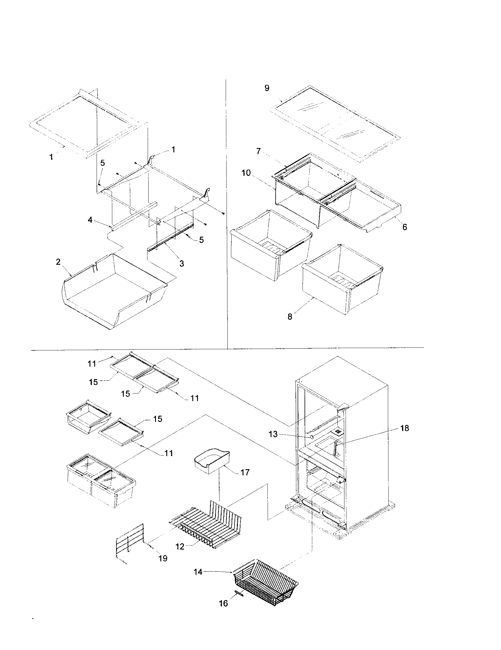 Kenmore 59671003100 shelving diagram