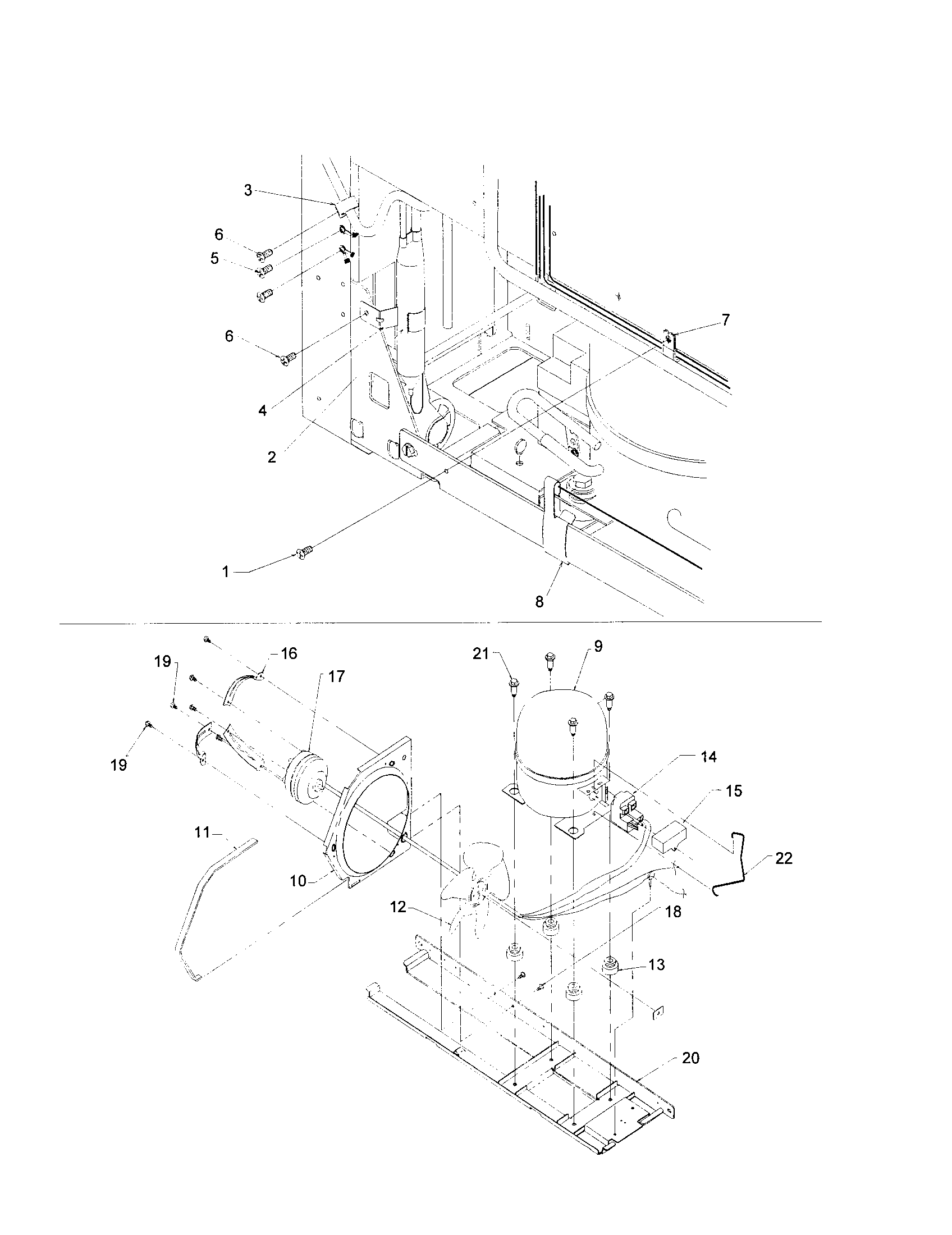 Kenmore 59671003100 machine compartment diagram
