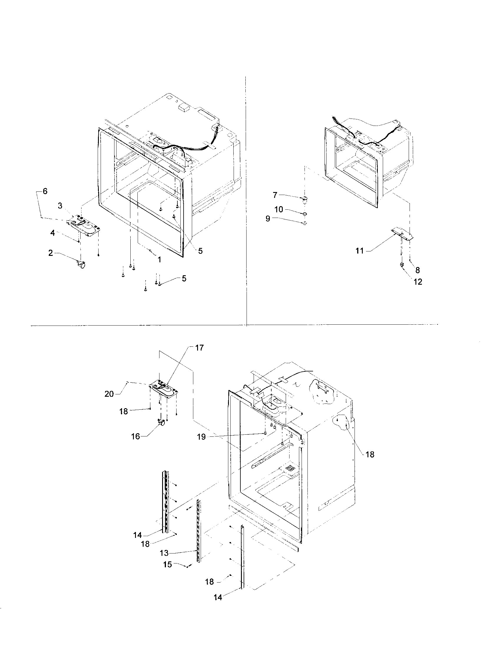 Kenmore 59671003100 shelf ladders and lights diagram