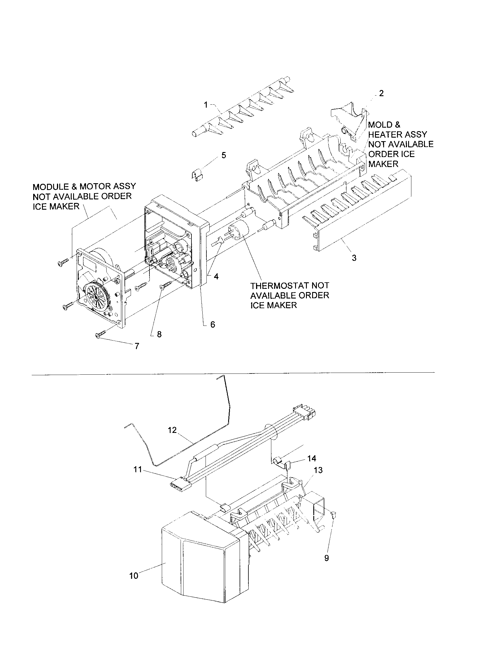 Kenmore 59671003100 icemaker diagram