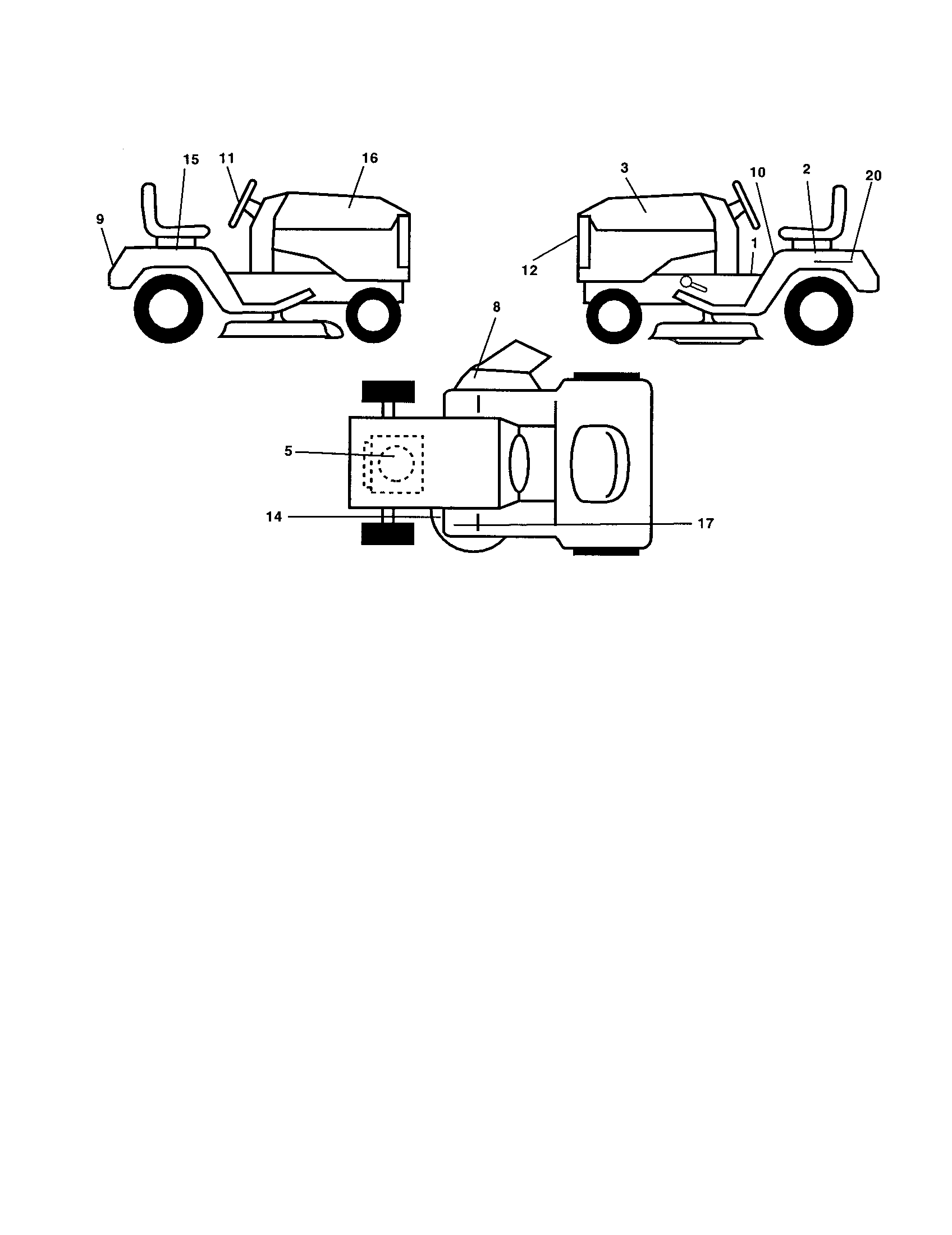Poulan PPR17H42STC decals diagram