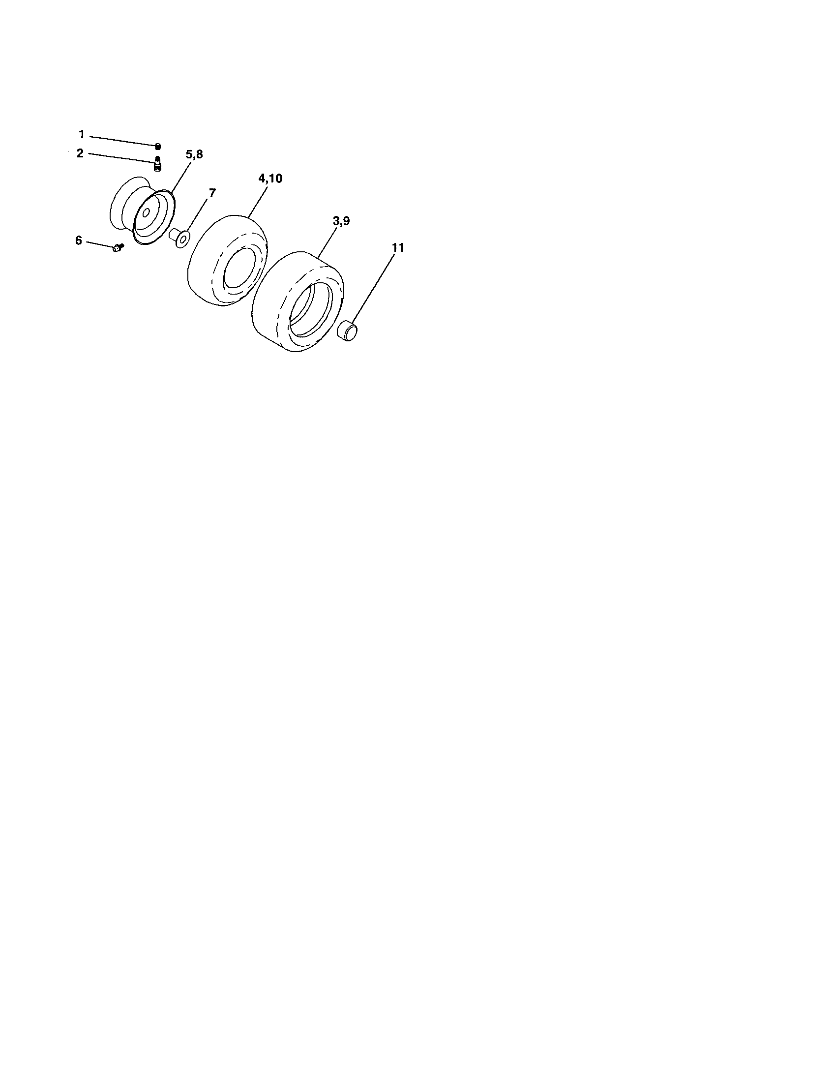 Poulan PPR17H42STC wheels and tires diagram