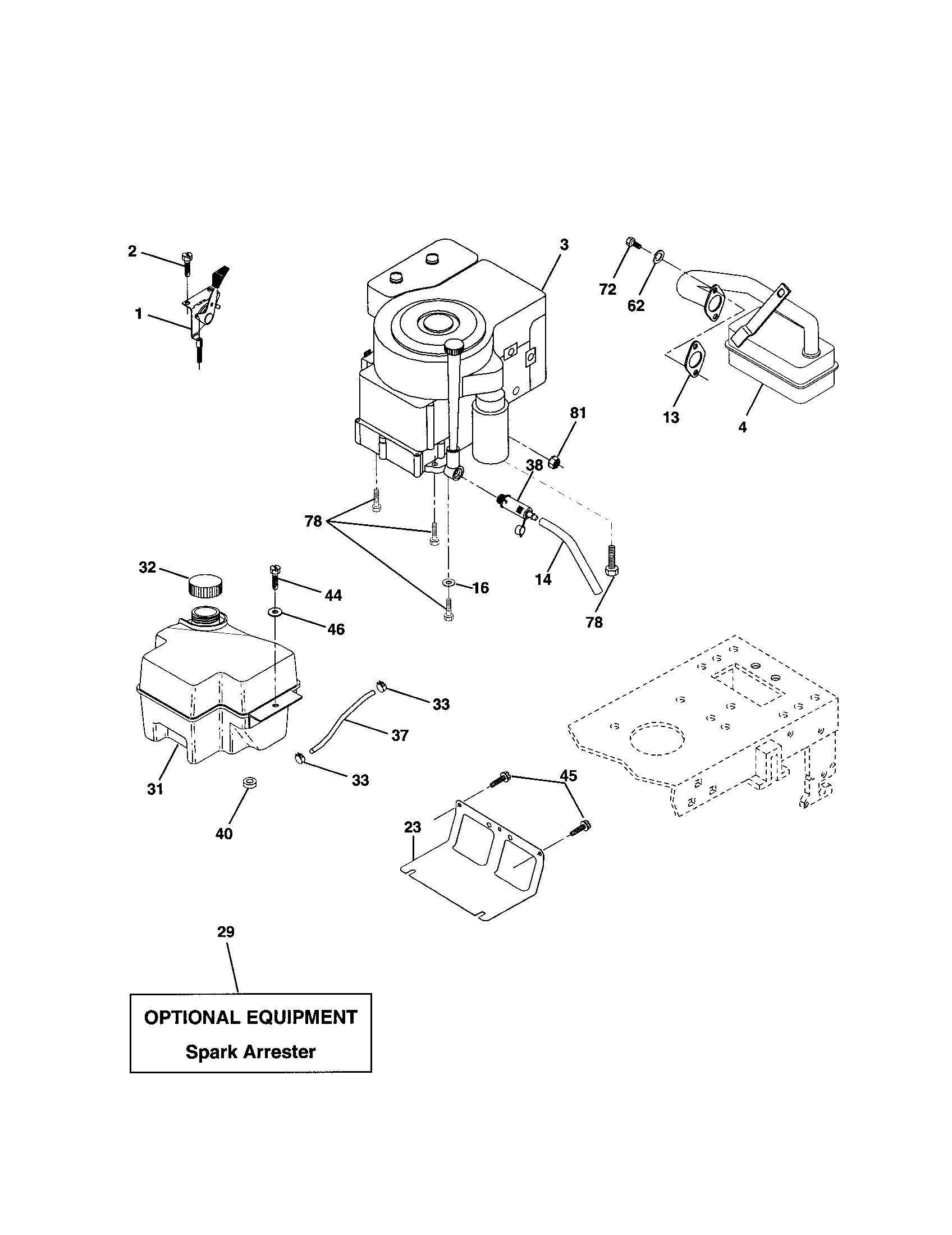 Poulan PR17H42STB engine diagram