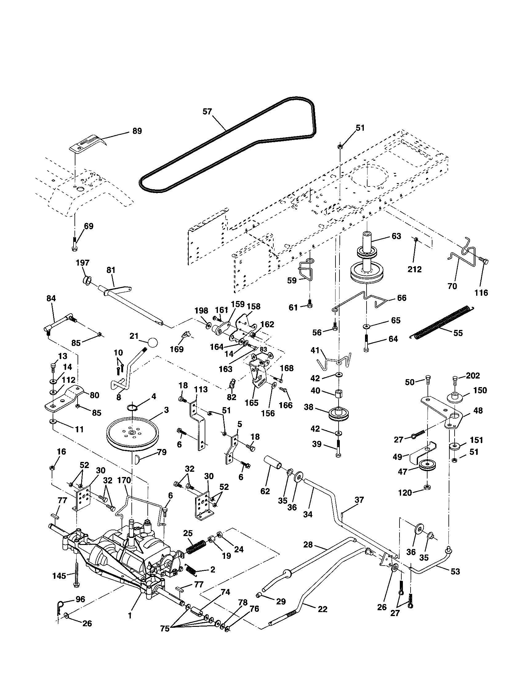Poulan PR1742STD drive diagram