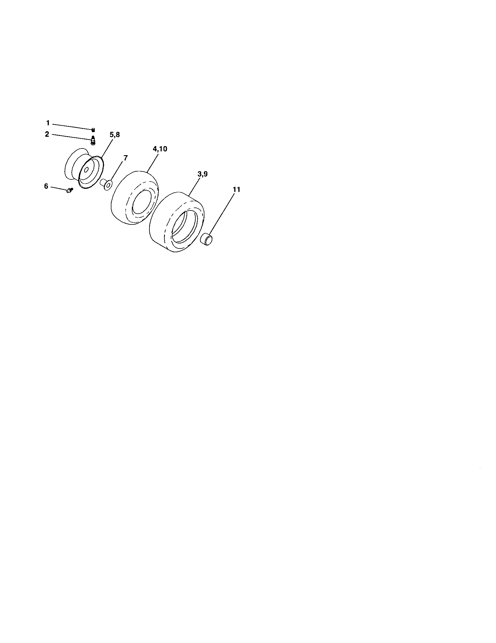 Poulan PR1742STD wheels and tires diagram
