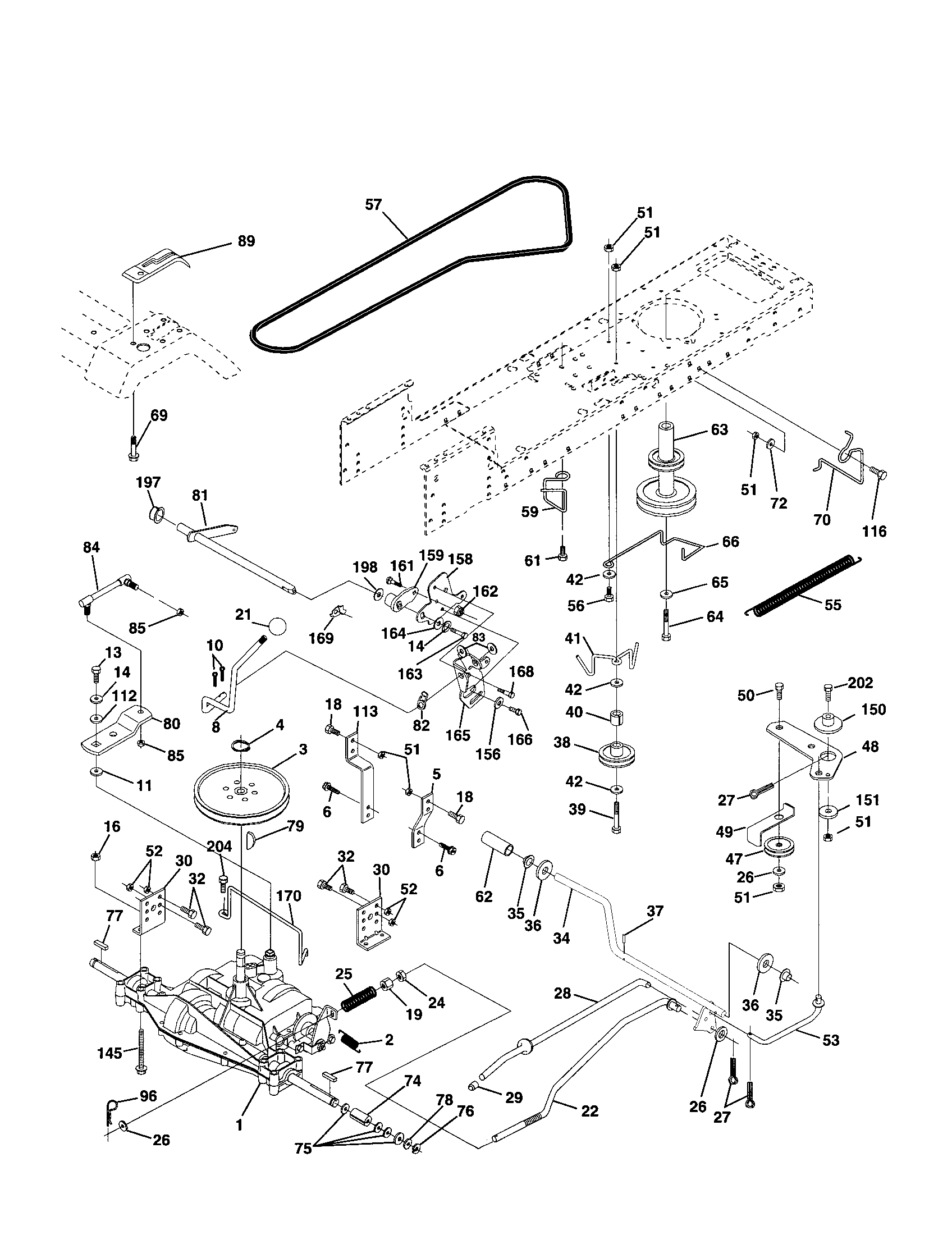 Poulan PPR1742STC drive diagram