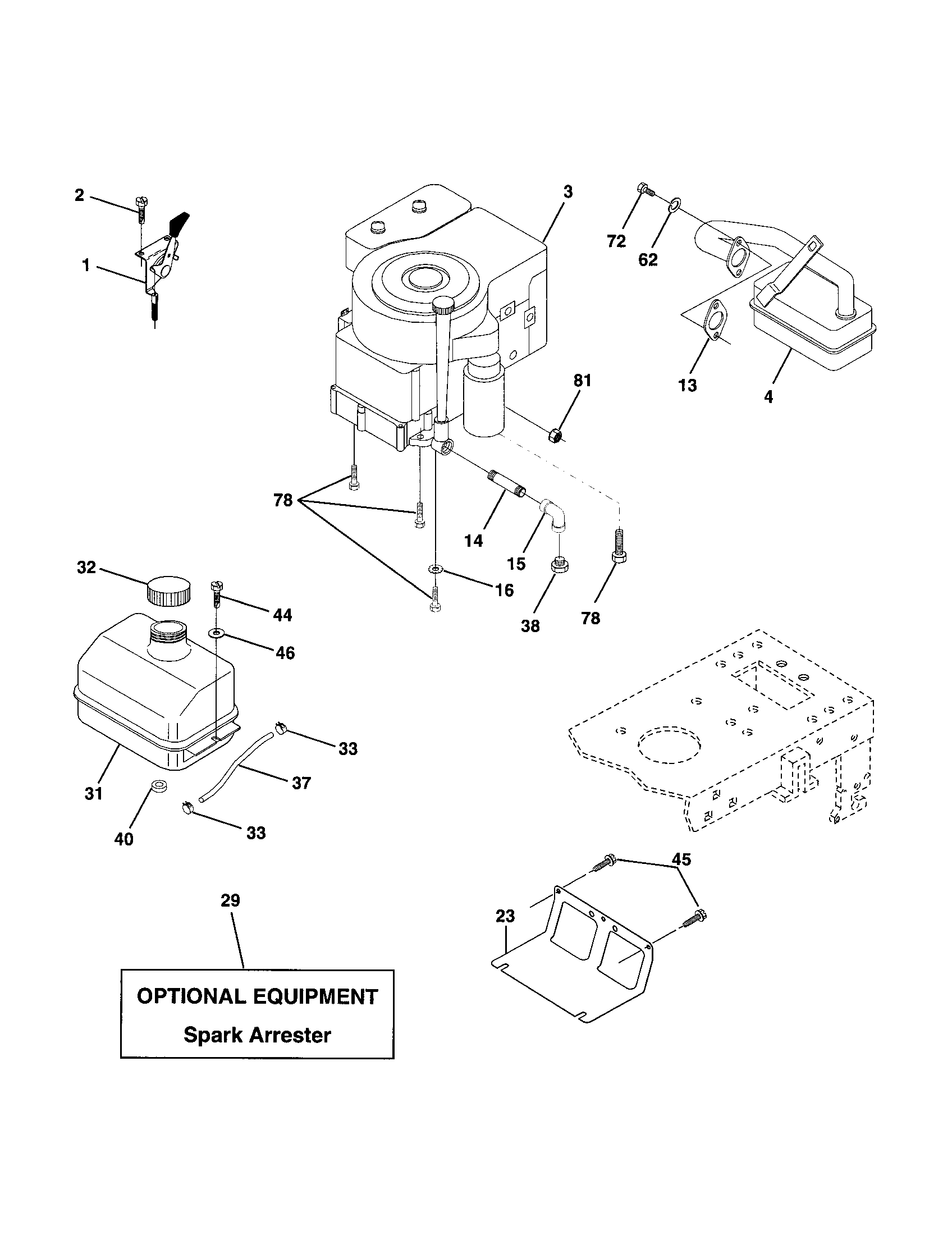 Poulan PPR1742STC engine diagram