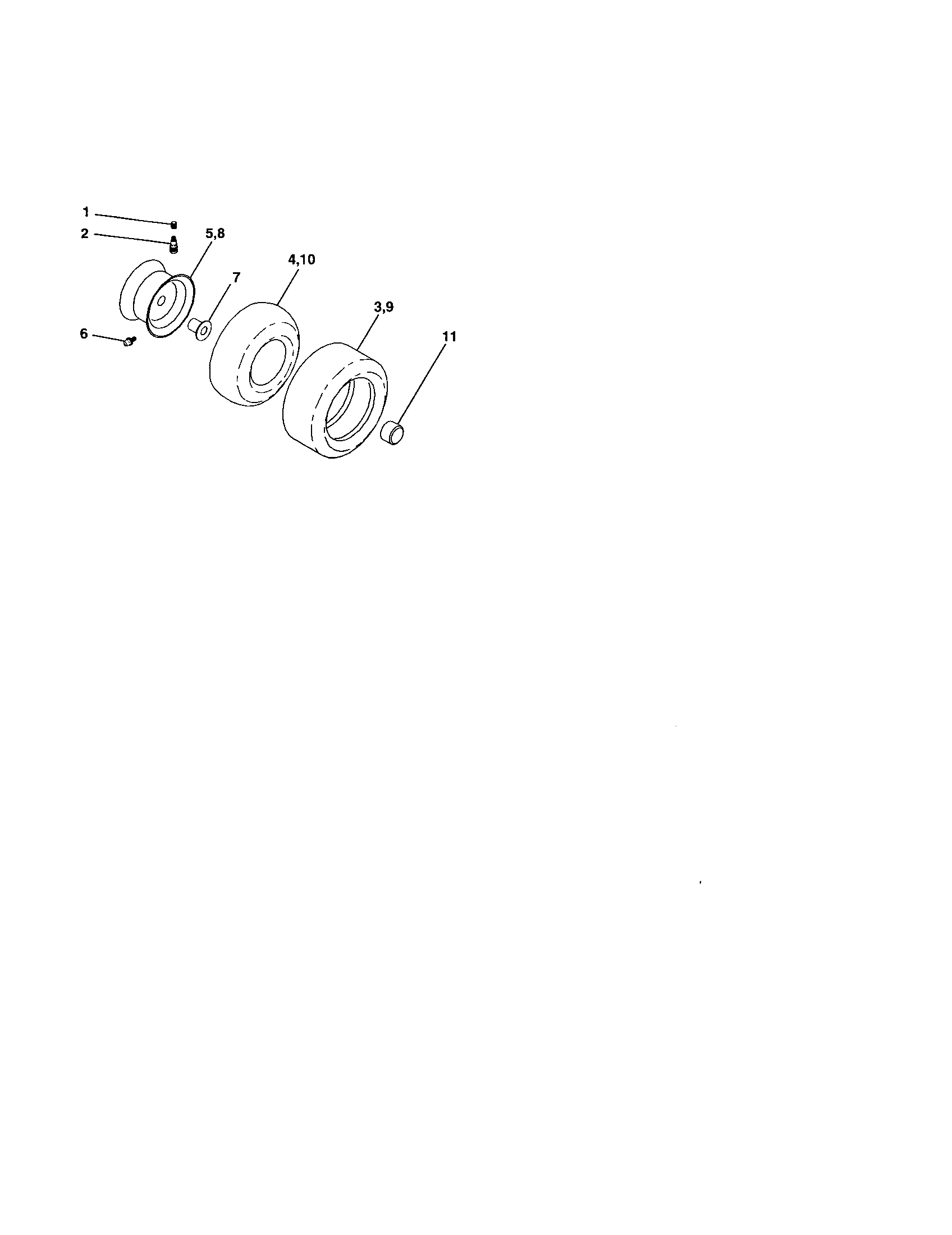 Poulan PR1742STB wheels and tires diagram