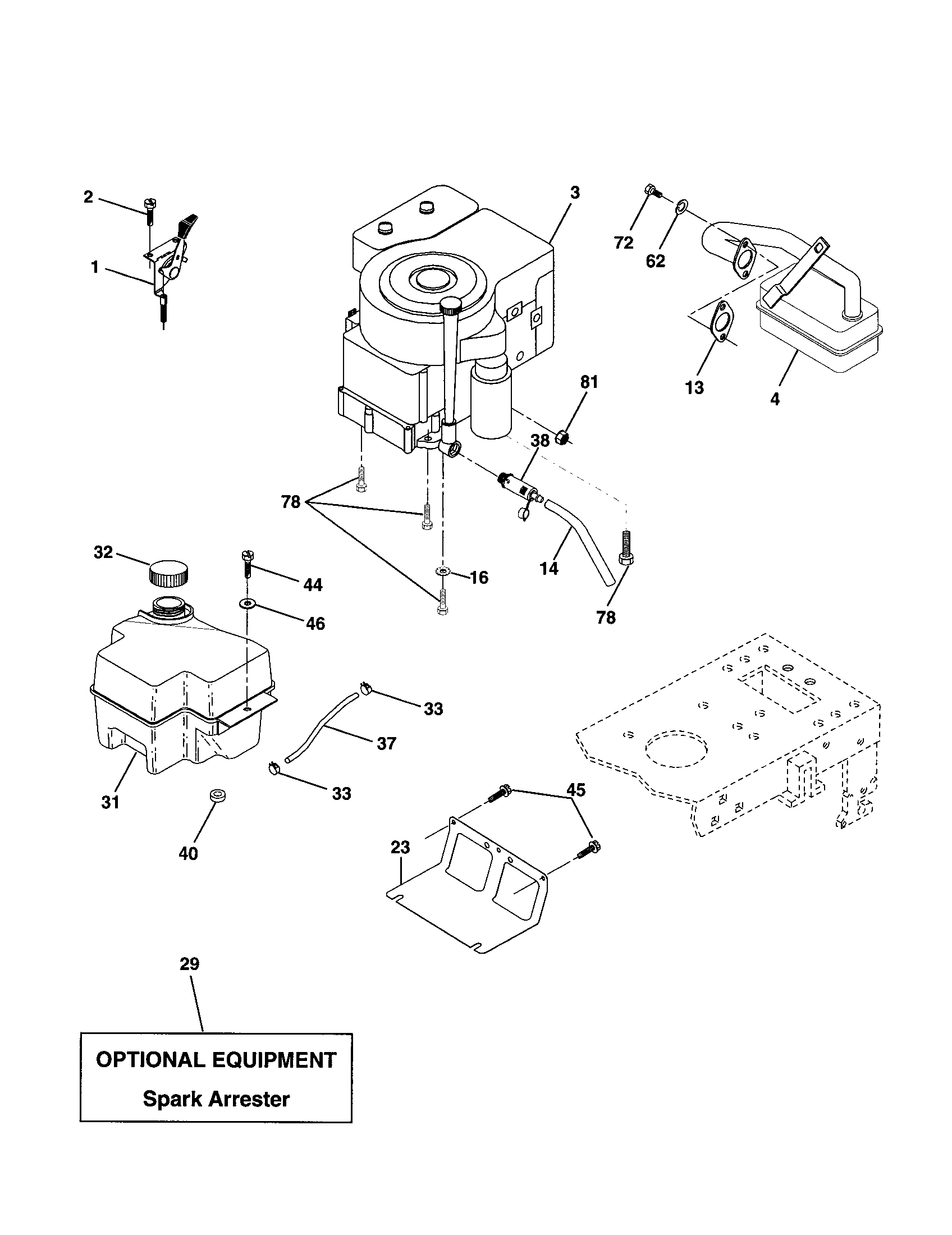 Poulan PR1742STB engine diagram