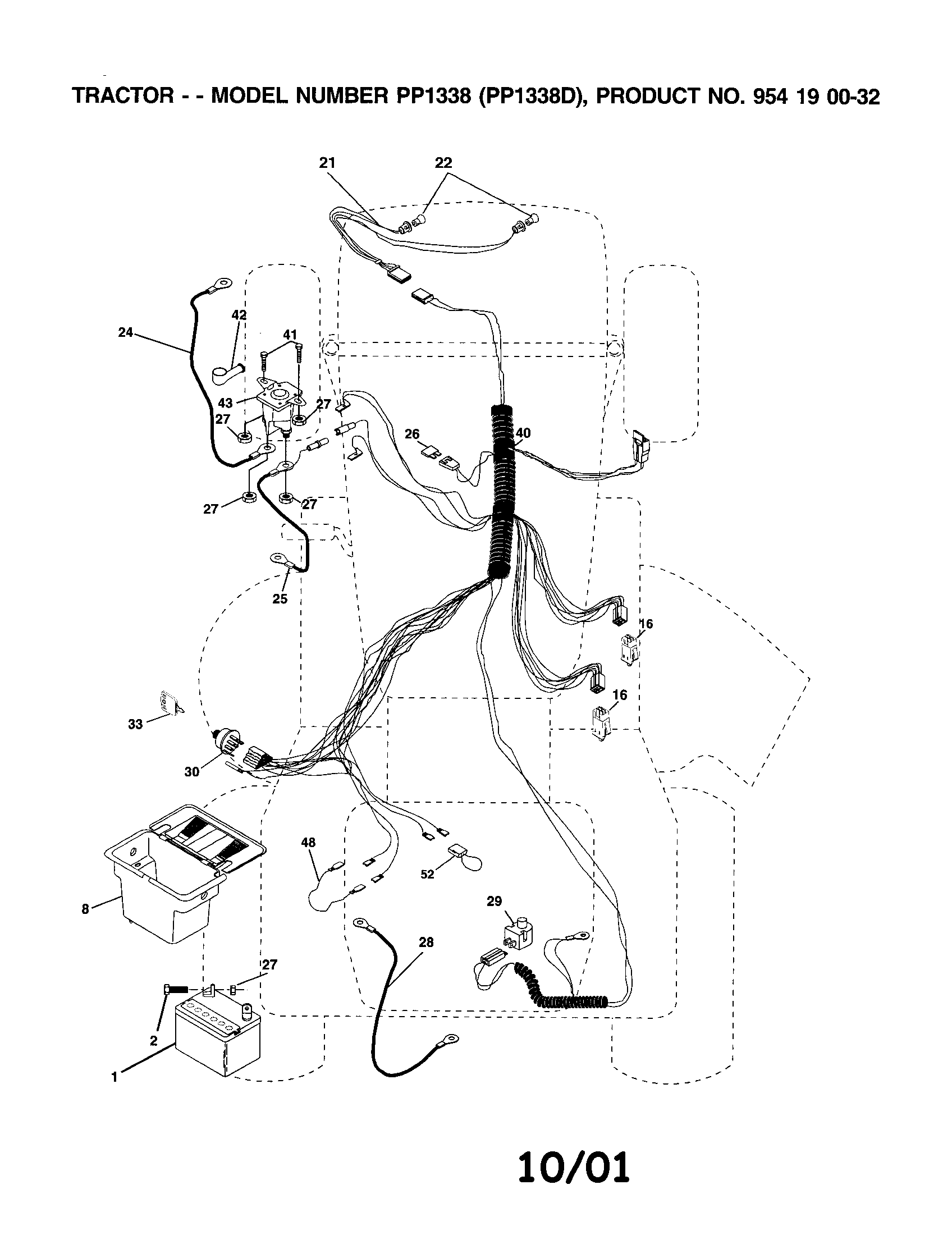 Poulan PP1338D electrical diagram