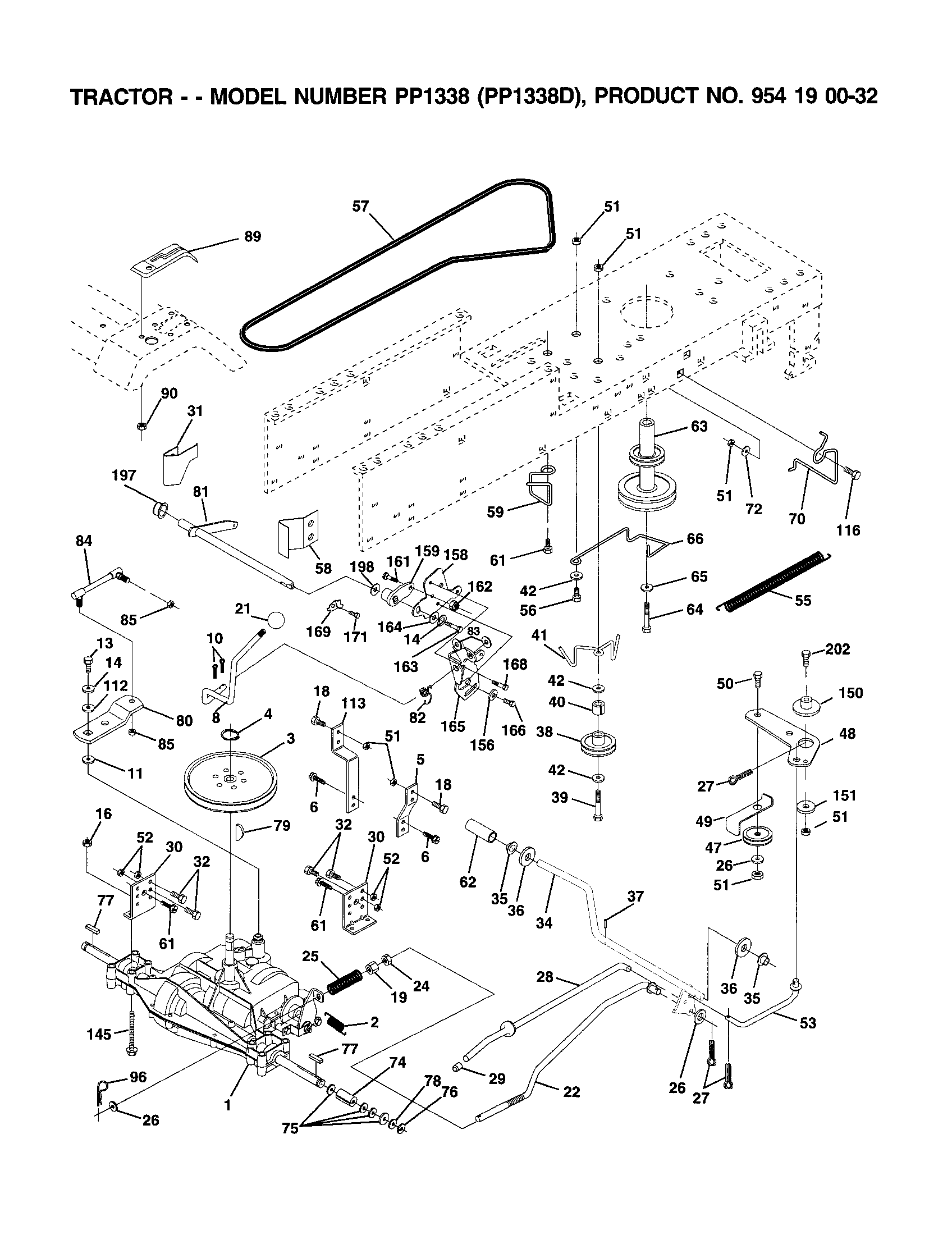Poulan PP1338D drive diagram