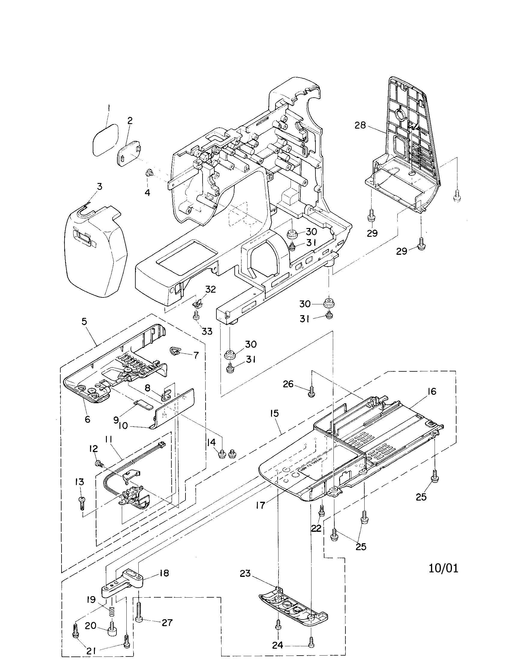 Singer QUANTUM XL-1 cover components diagram