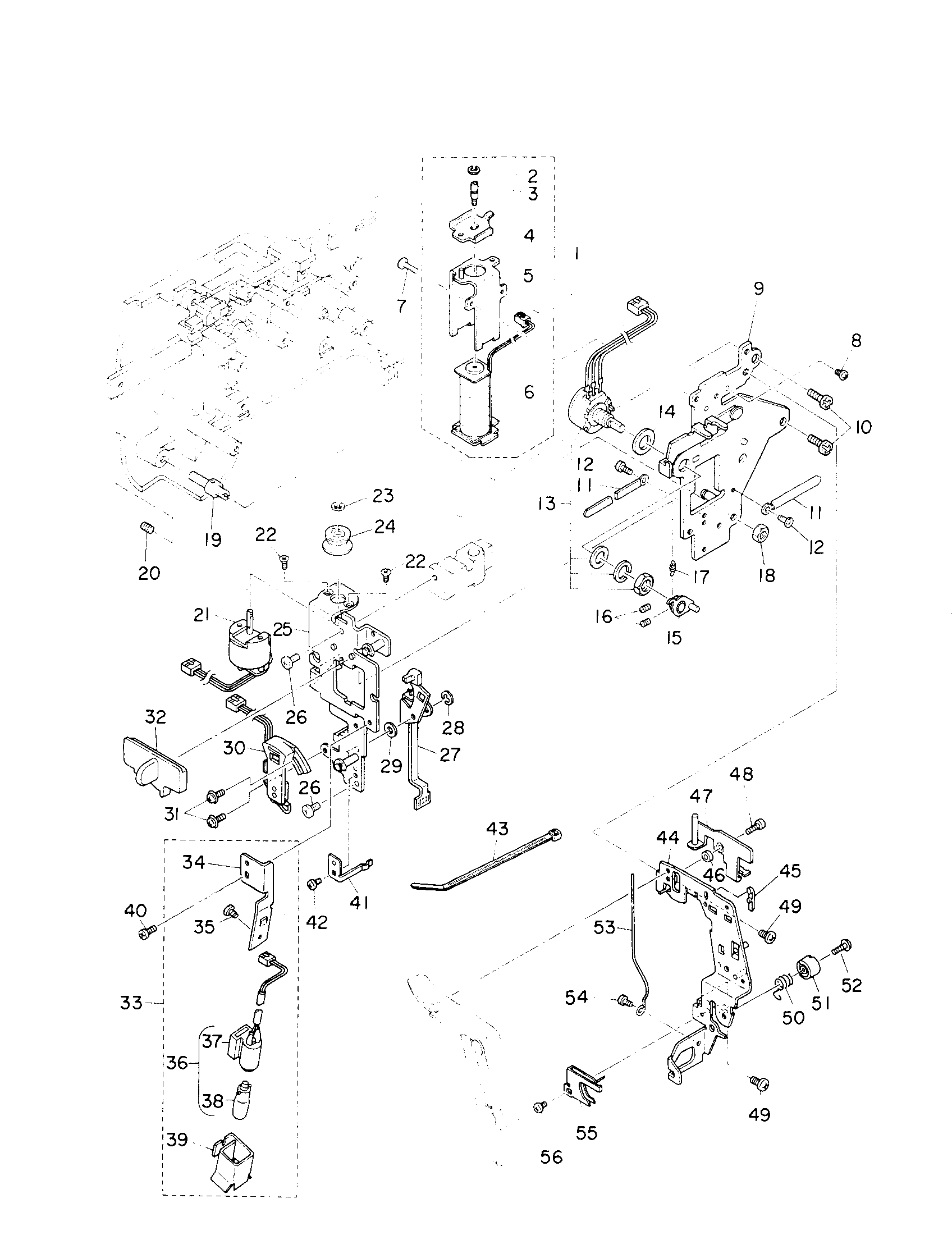 Singer QUANTUM XL-1 face plate/encoder/solenoid no.1 diagram