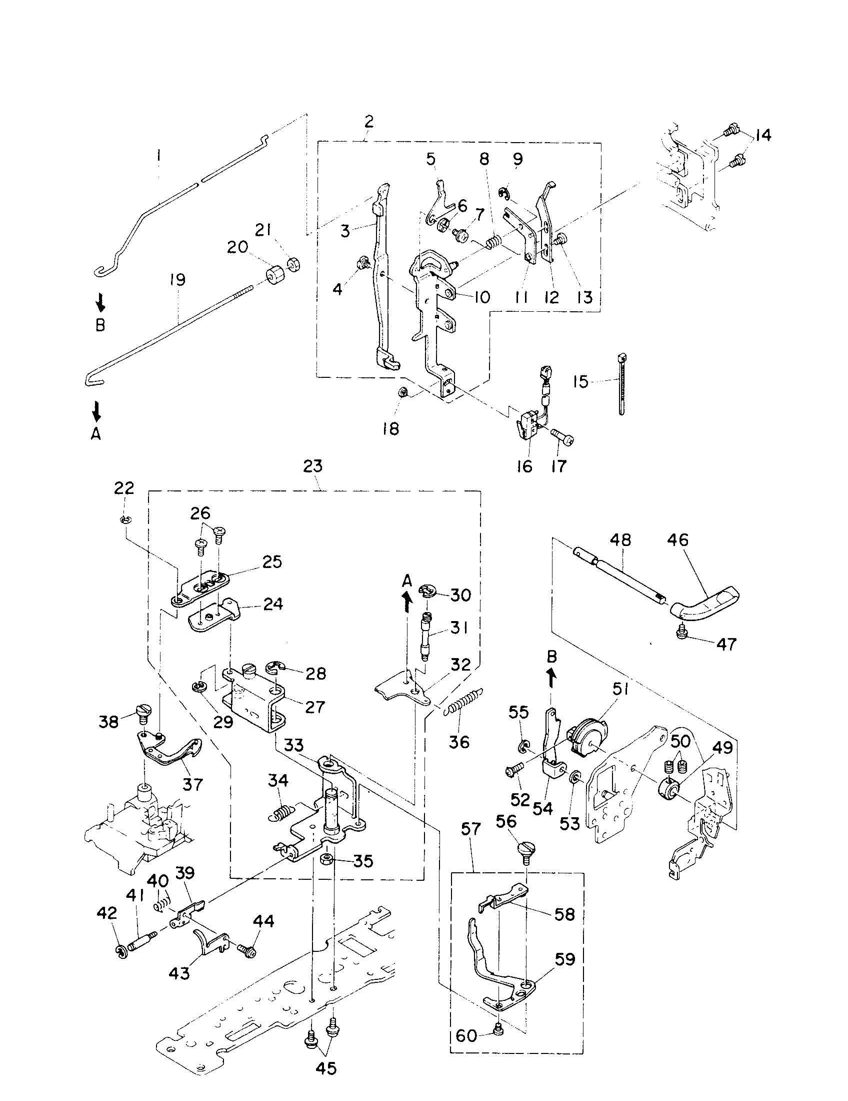 Singer QUANTUM XL-1 thread trimmer link/moving knife diagram