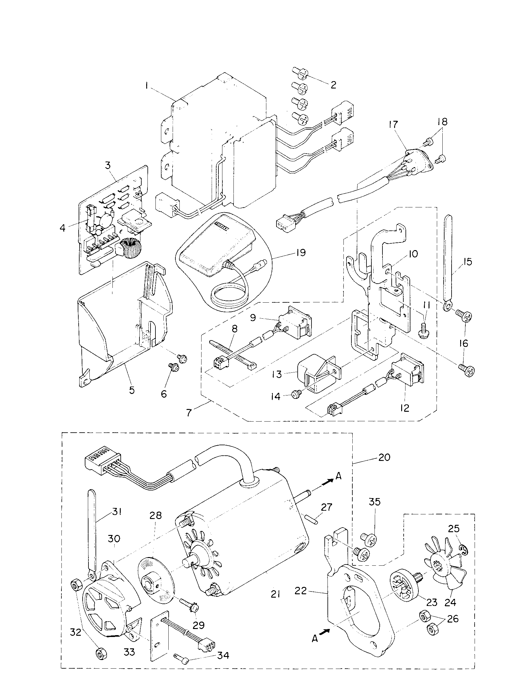 Singer QUANTUM XL-1 power circuit board/main motor diagram