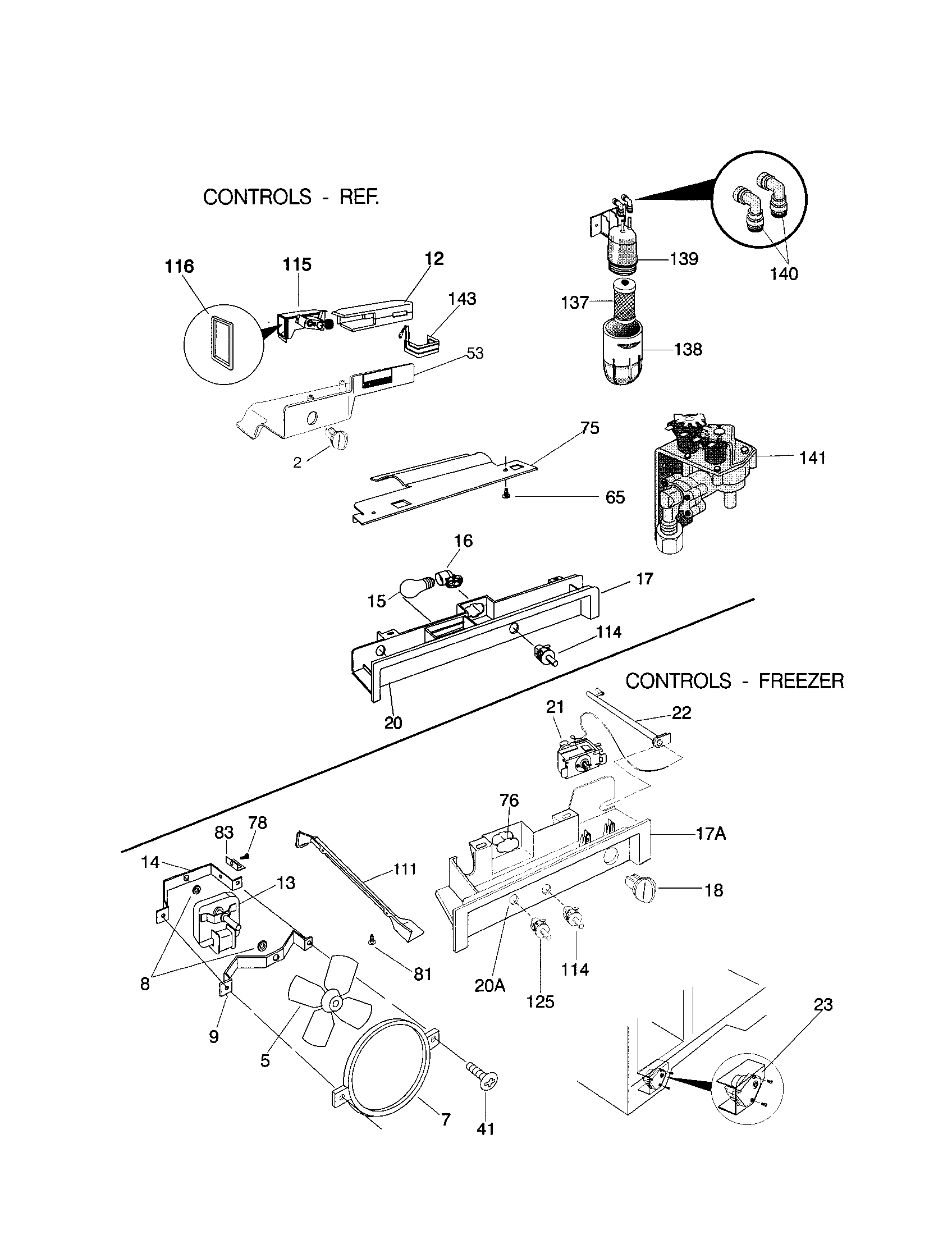 Frigidaire FRS26ZNHB1 controls diagram