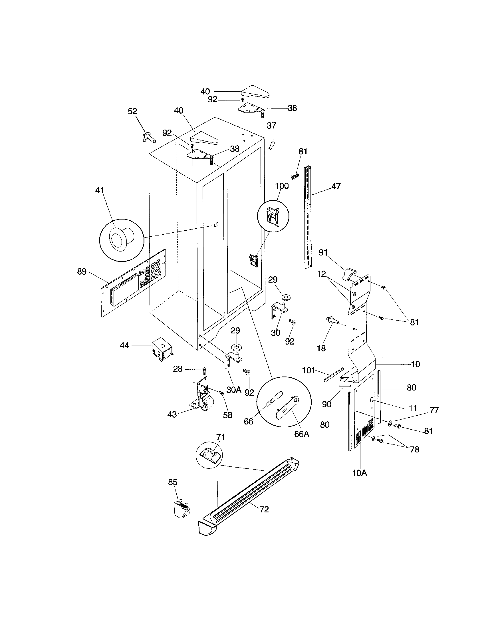 Frigidaire FRS26ZRGD4 cabinet diagram