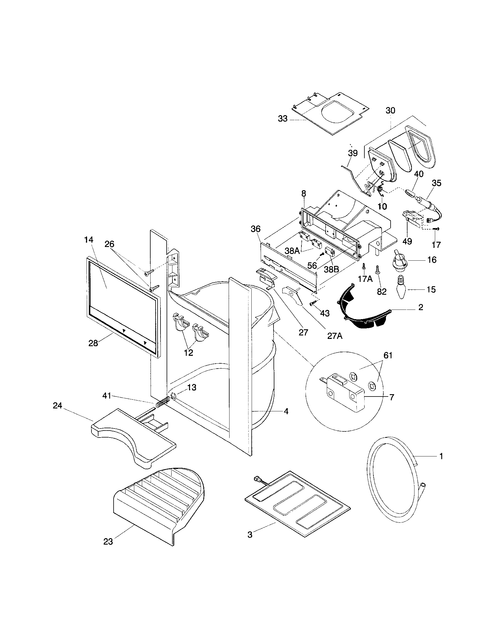 Frigidaire FRS26ZRGD4 dispenser diagram