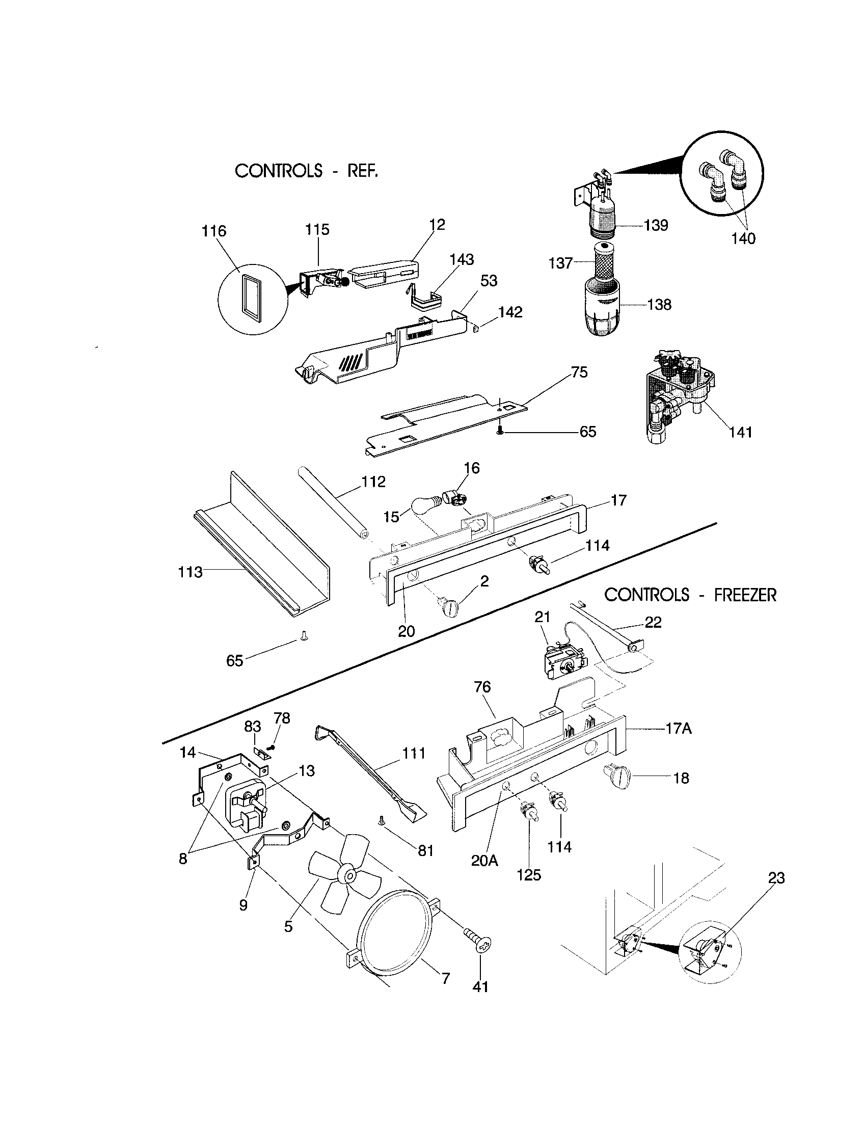 Frigidaire FRS26ZSGW3 controls diagram