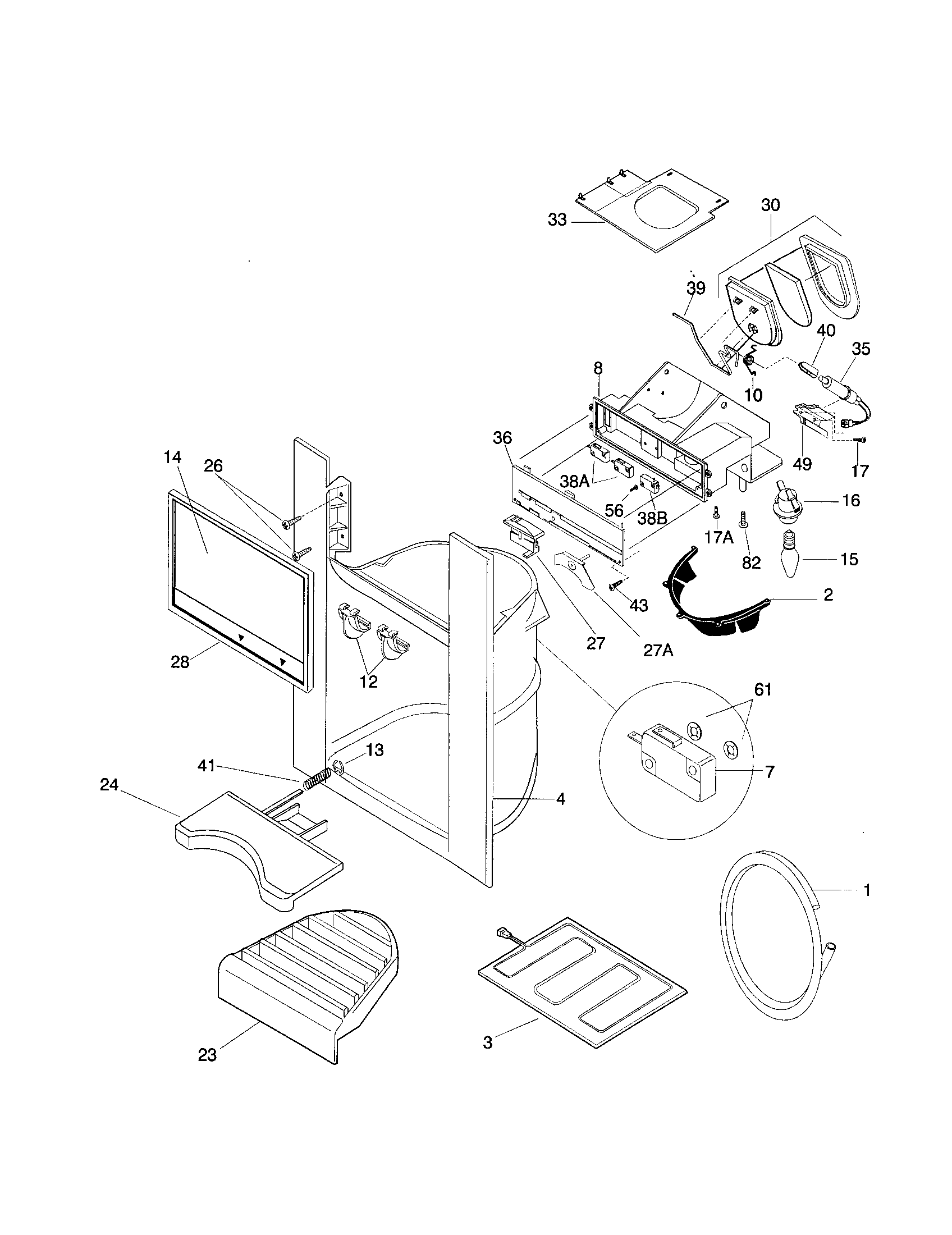 Frigidaire FRS26ZSGW3 dispenser diagram