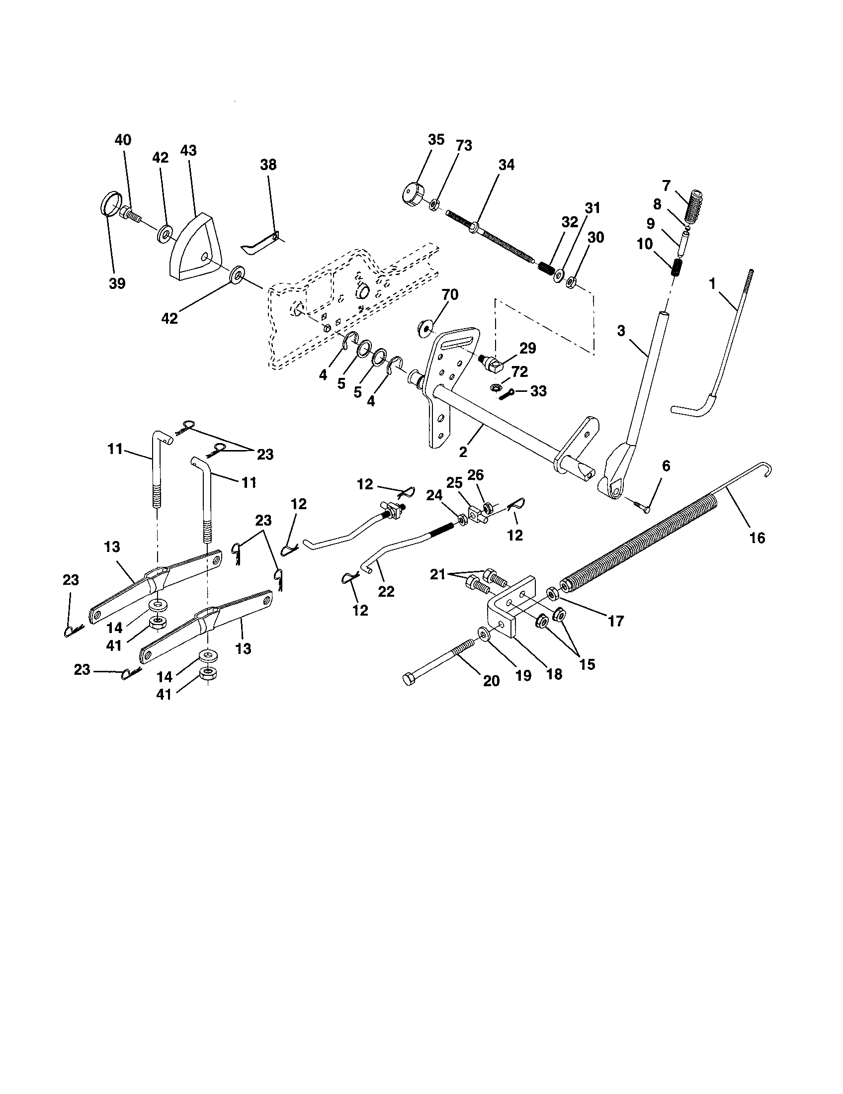 Poulan PRGT20H50B lift assembly diagram