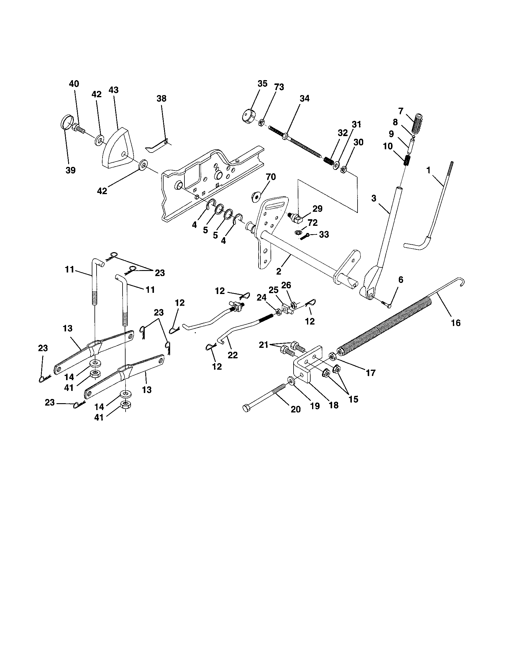 Poulan PRGT20H50A lift assembly diagram