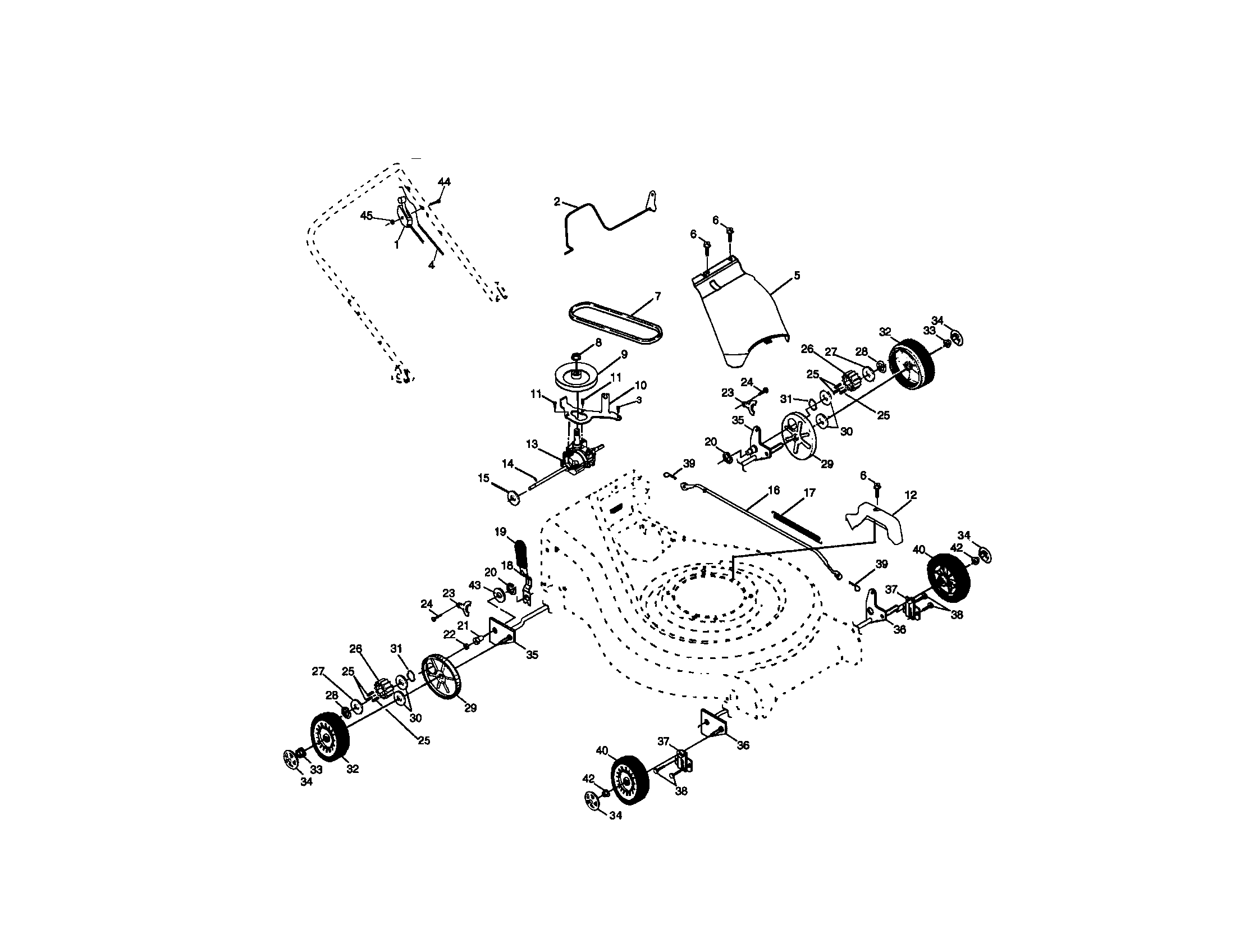 Poulan PP65R21MCA wheels and tires diagram
