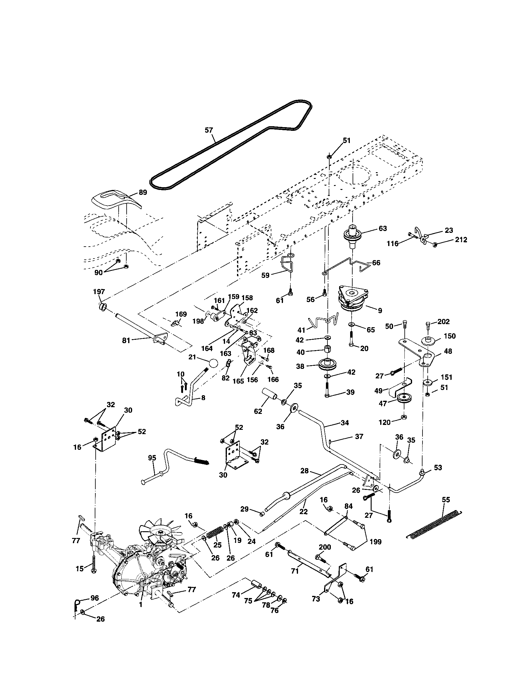 Poulan DPR22H46STB drive diagram