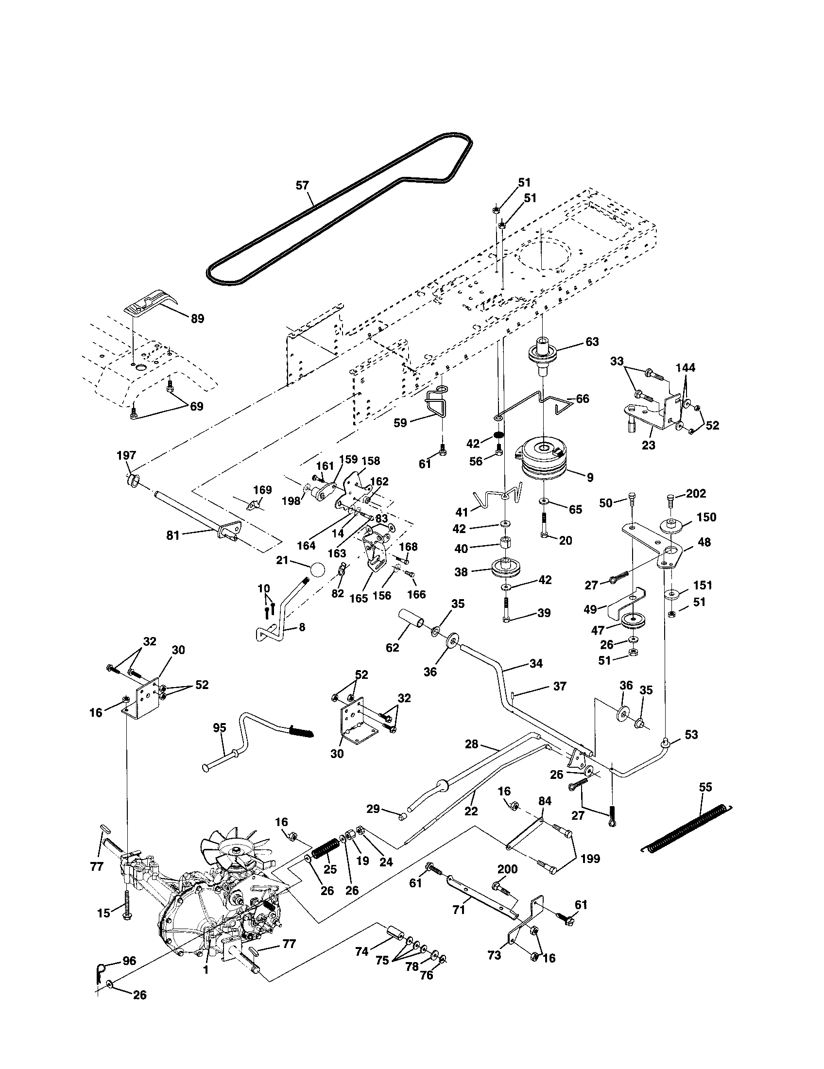 Poulan DPR20H46STB drive diagram