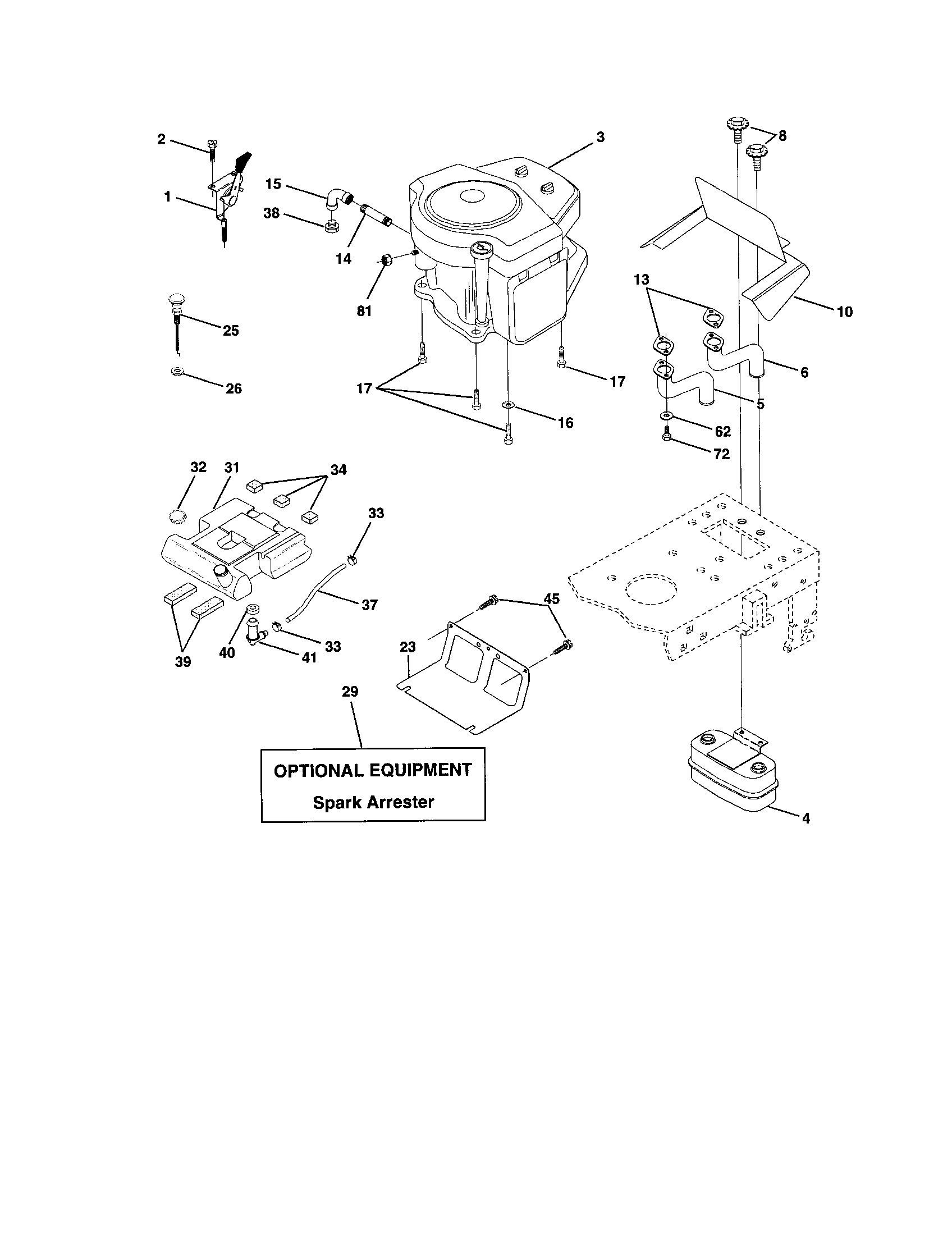 Poulan DPR20H46STB engine diagram