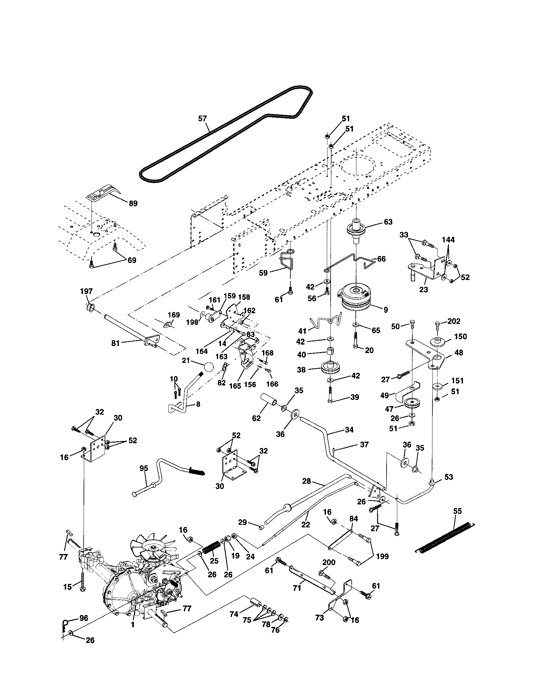 Poulan DPR20H46STA drive diagram