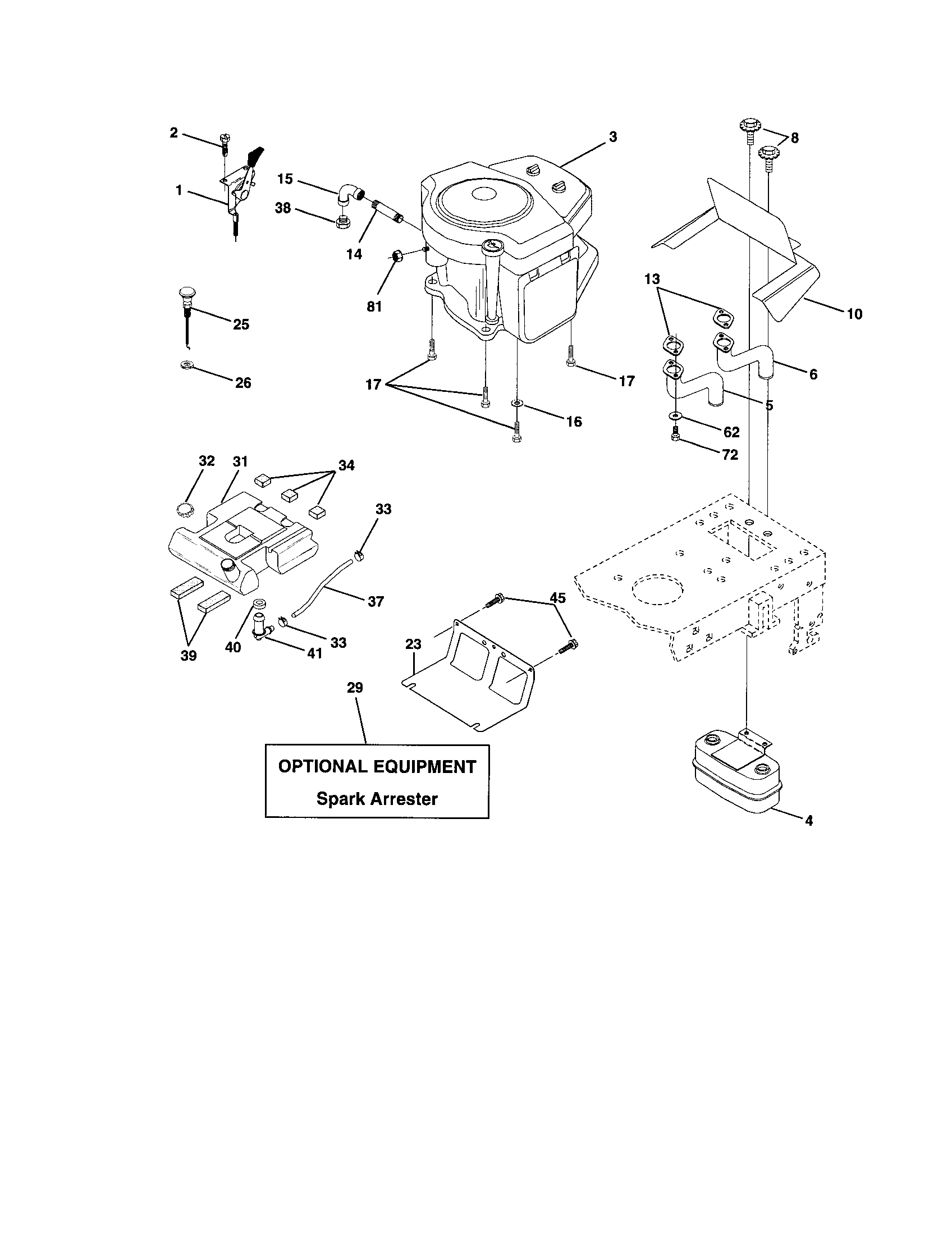 Poulan DPR20H46STA engine diagram