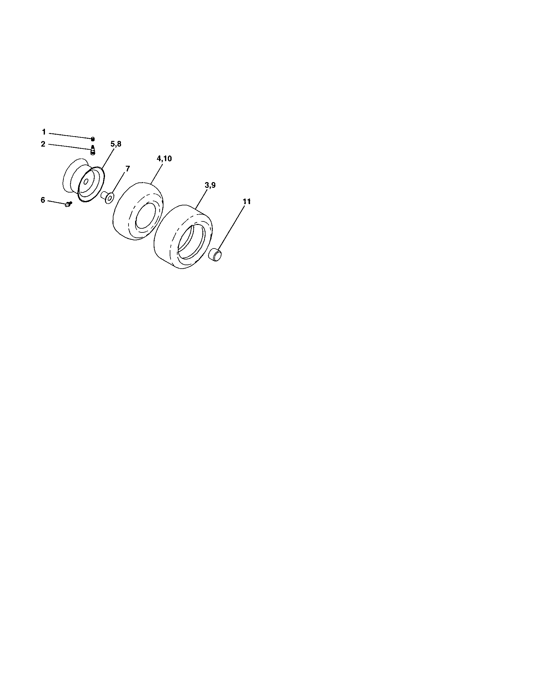 Poulan DPR20H46STA wheels and tires diagram