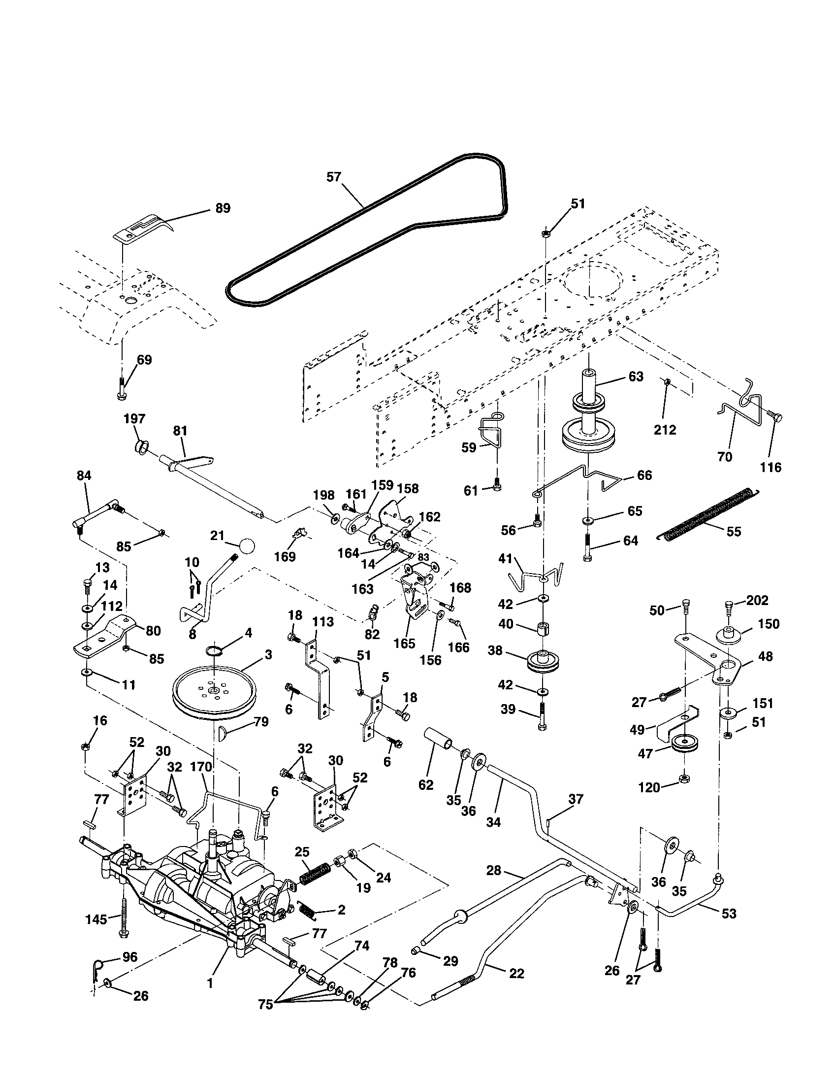 Poulan PR18542STC drive diagram
