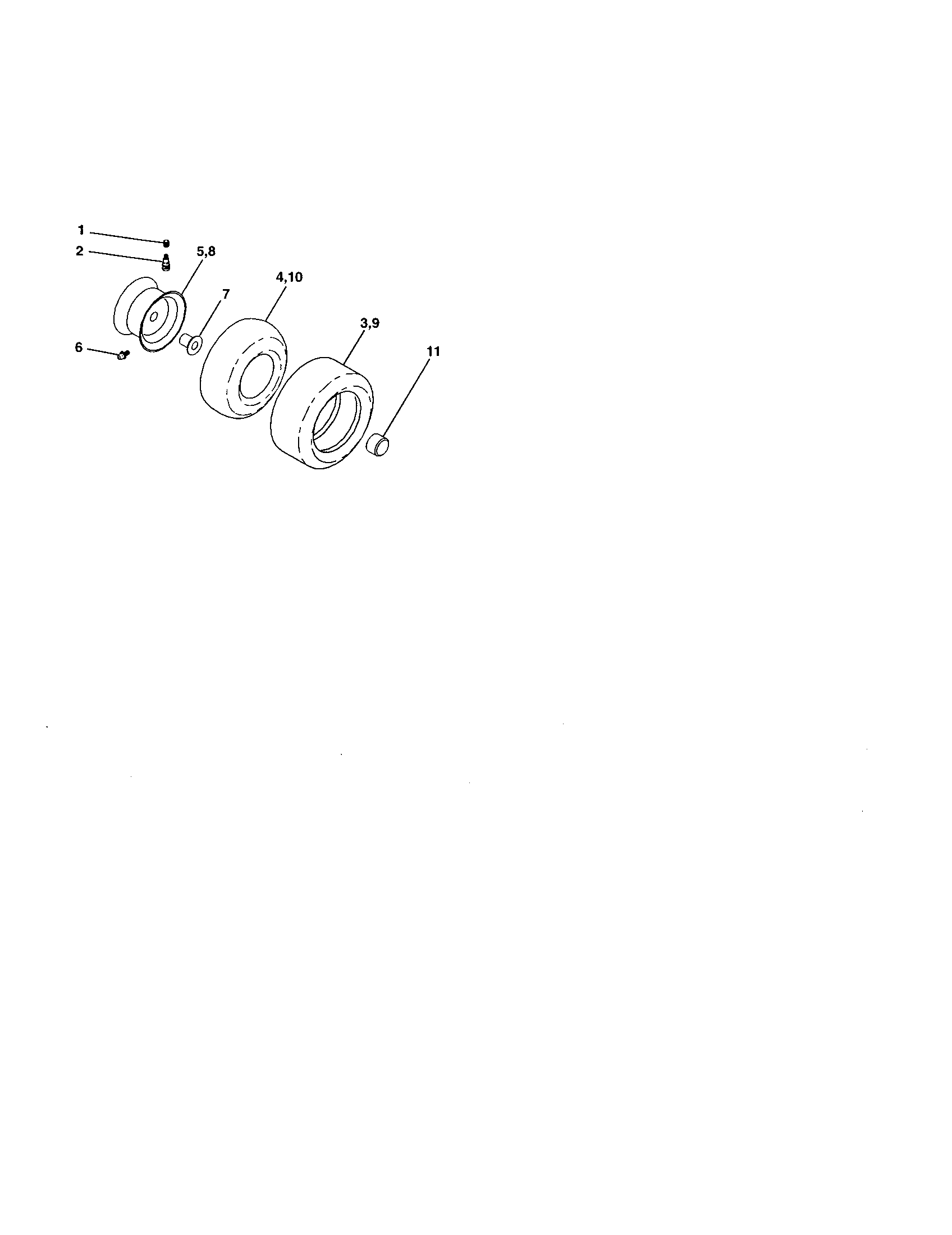 Poulan PR18542STC wheels and tires diagram