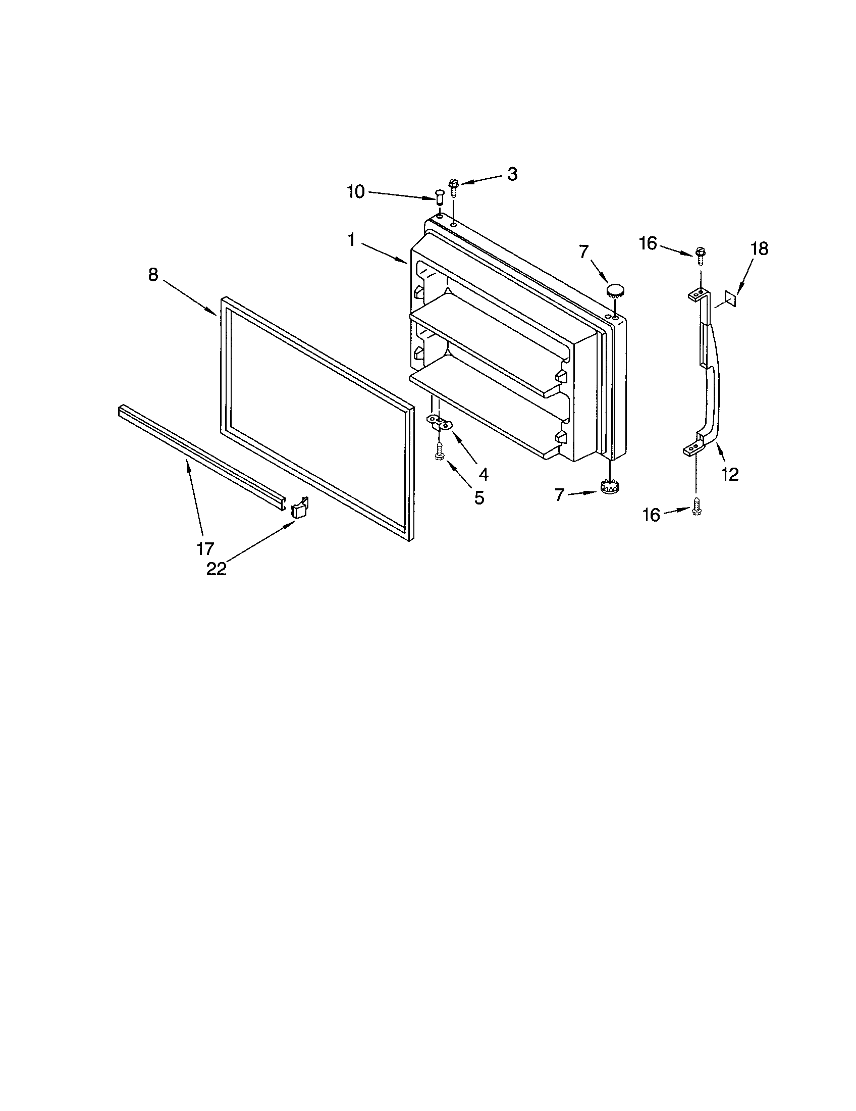 Kenmore 10671182100 freezer door diagram