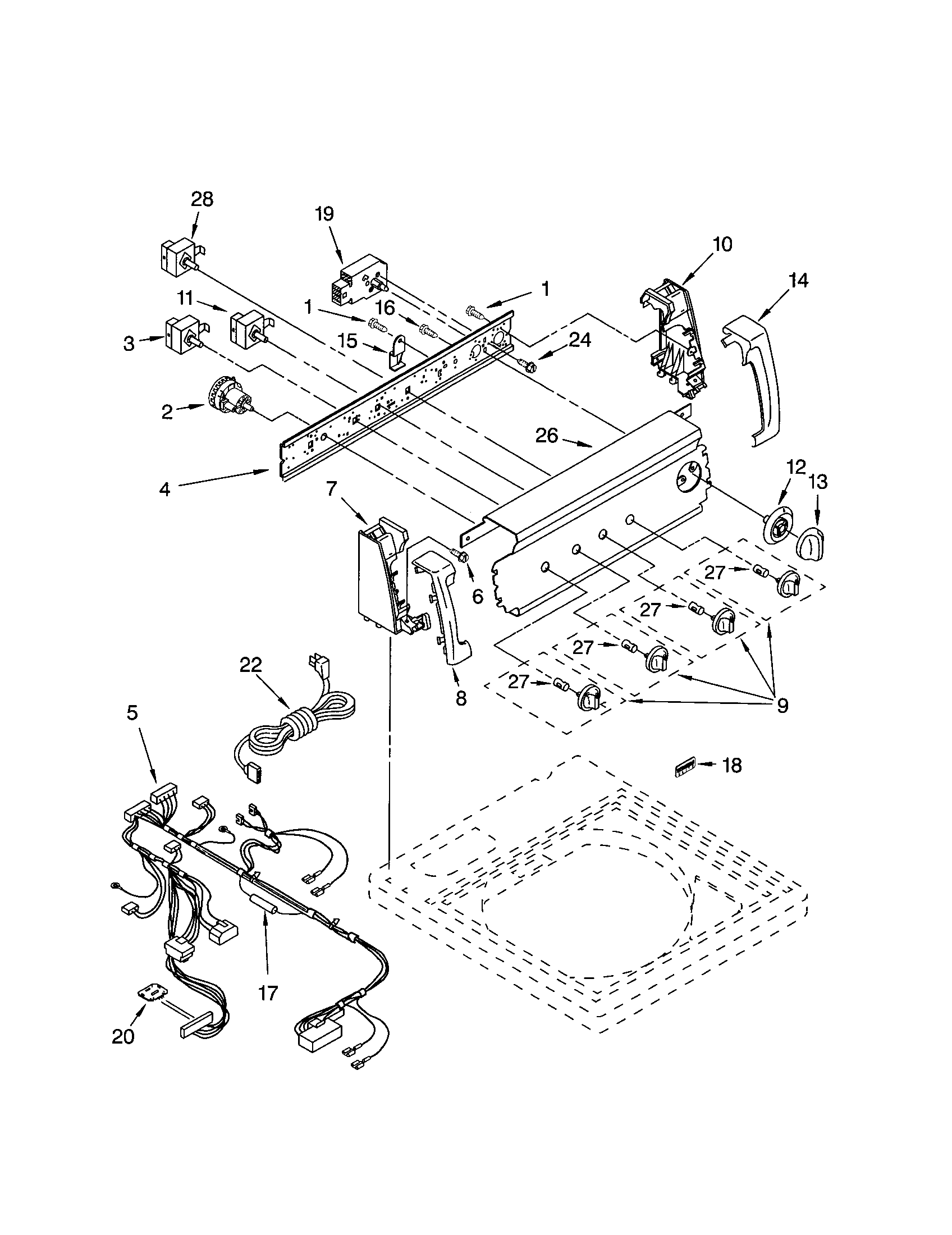 Kenmore Elite 11023036100 control panel diagram