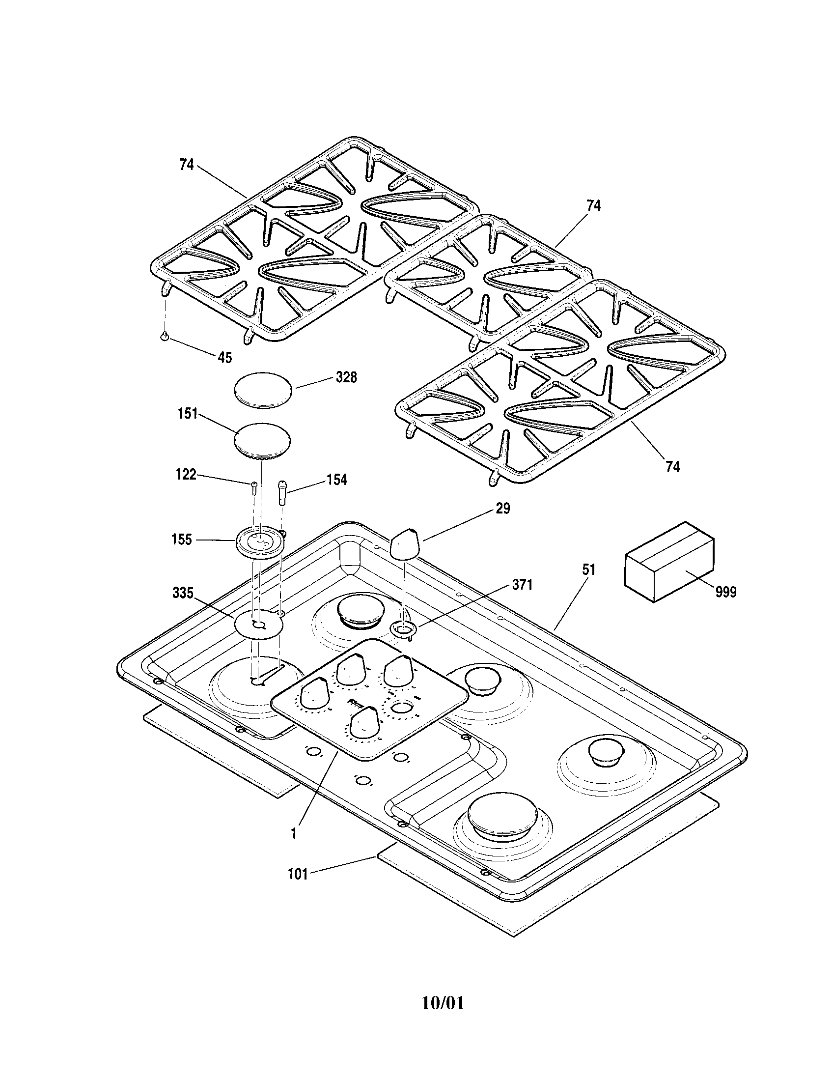 Kenmore Elite 91133212100 maintop diagram