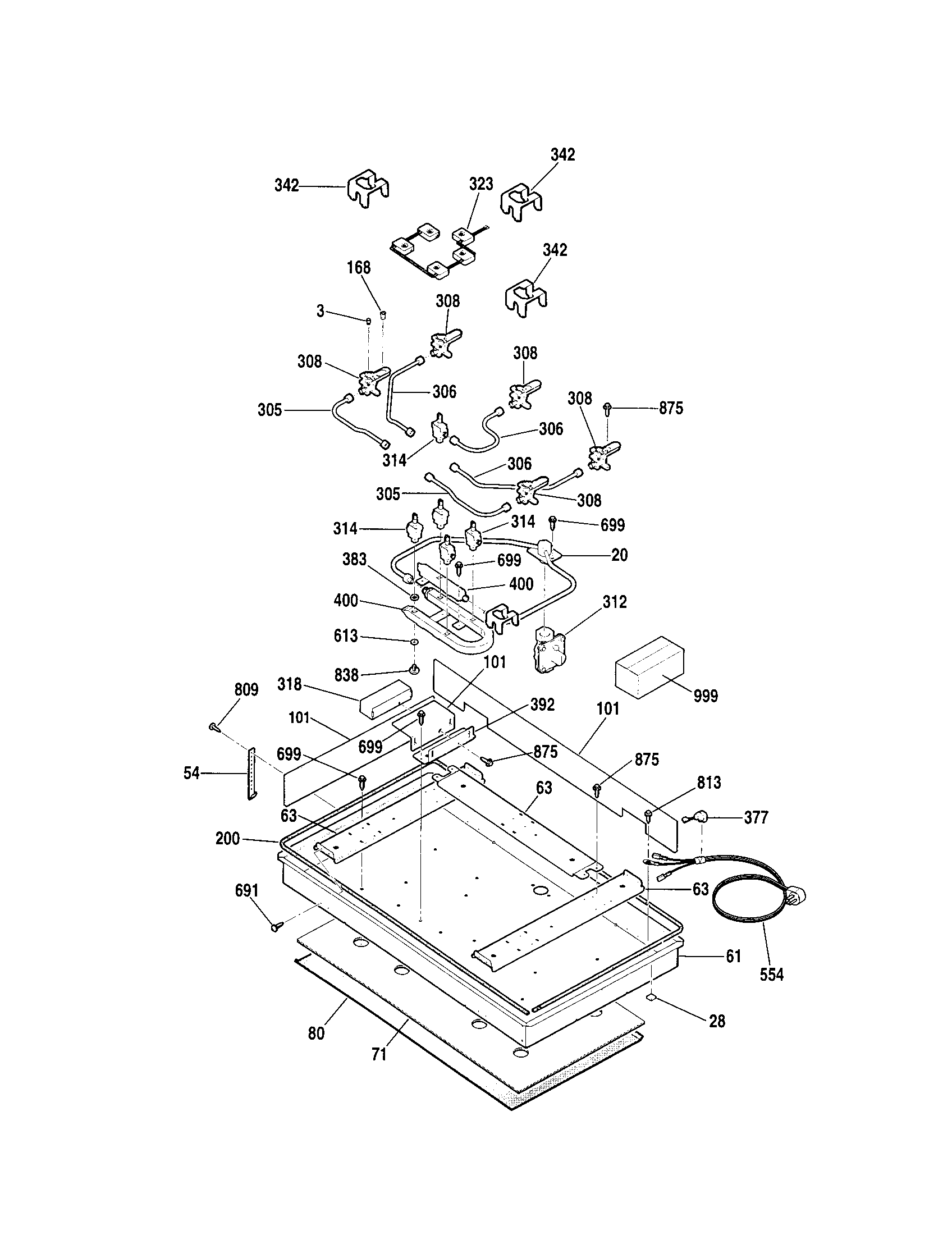 Kenmore Elite 91133212100 burner section diagram