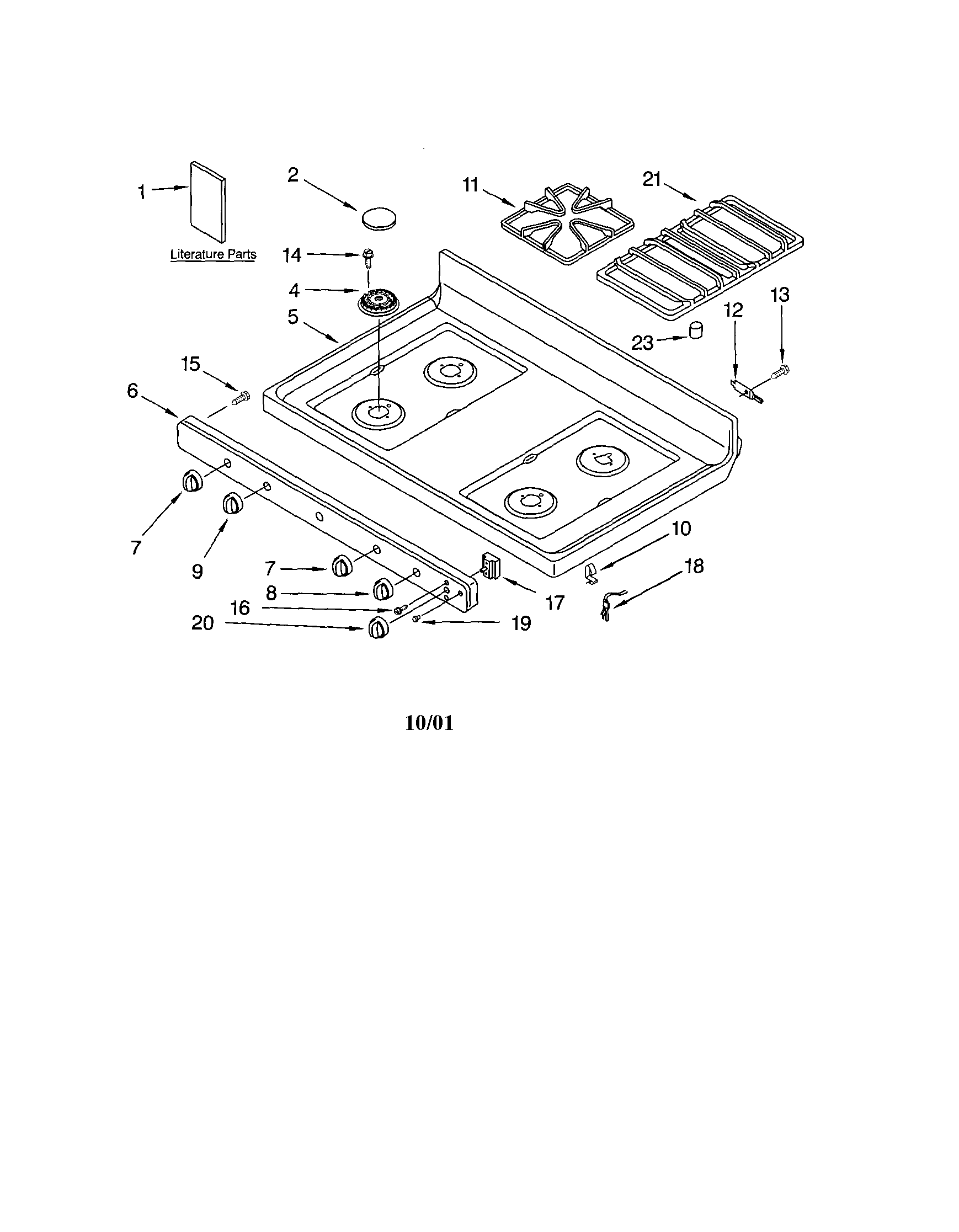 Kenmore 66575844003 cooktop diagram