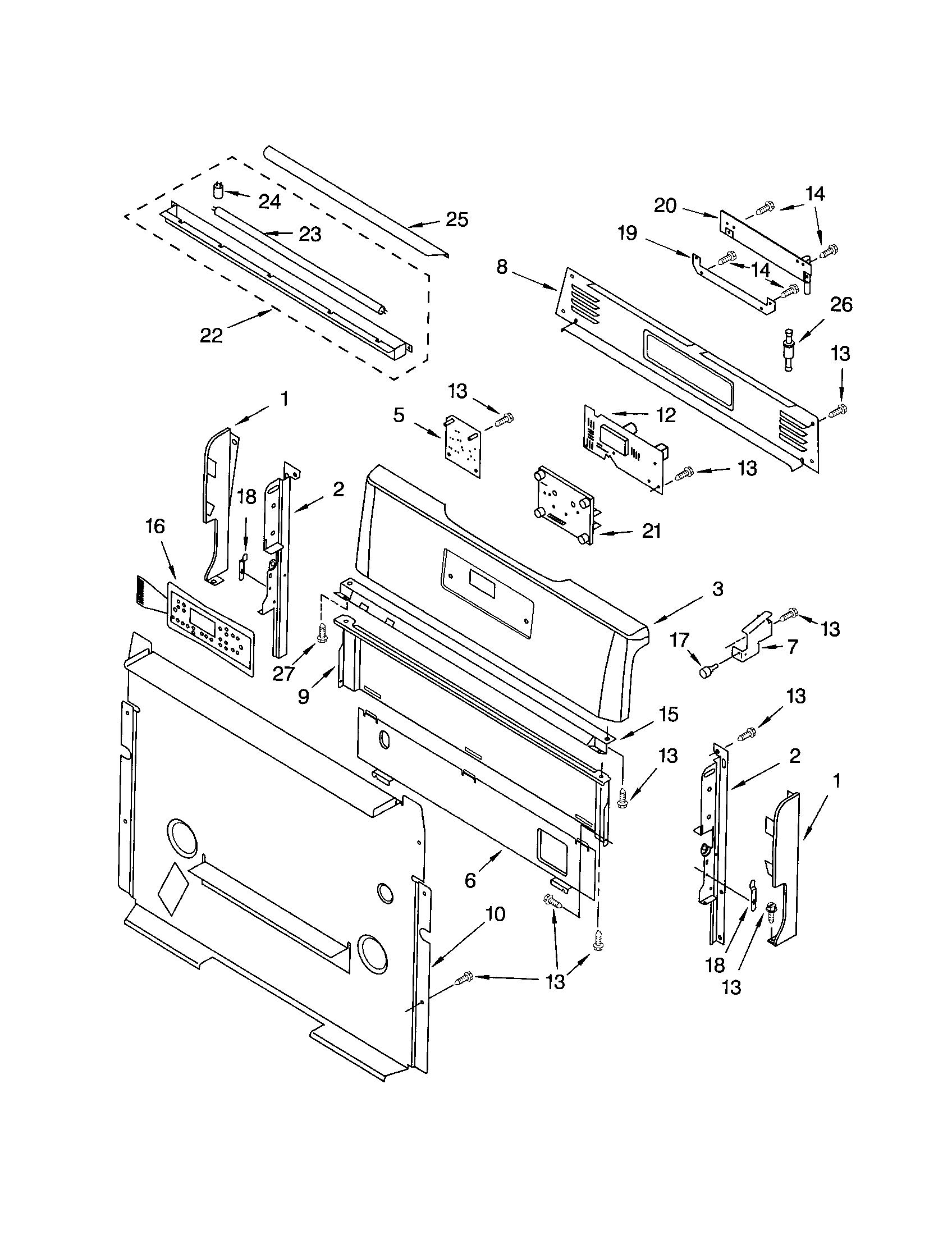 Kenmore 66575844003 control panel diagram