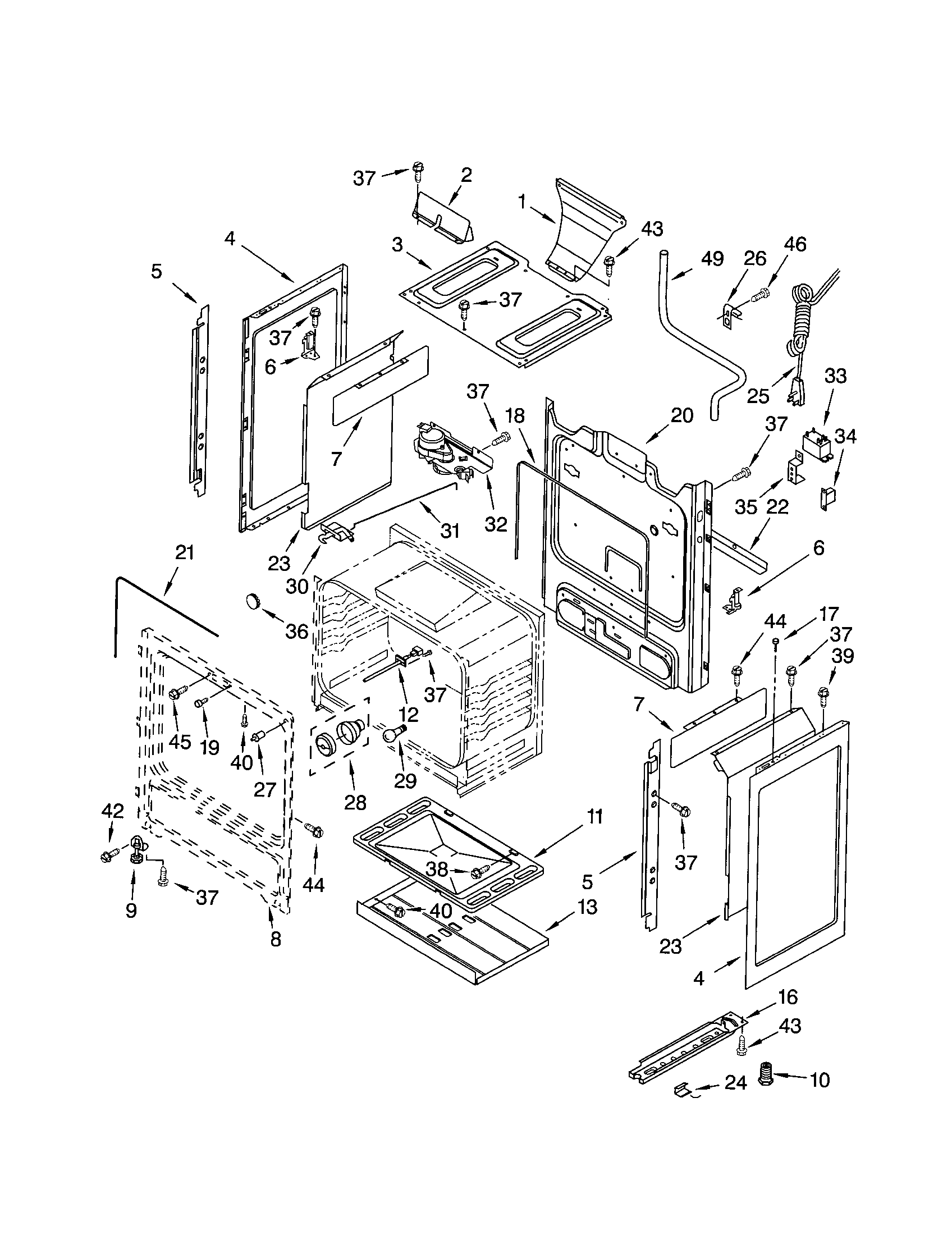 Kenmore 66575844003 chassis diagram