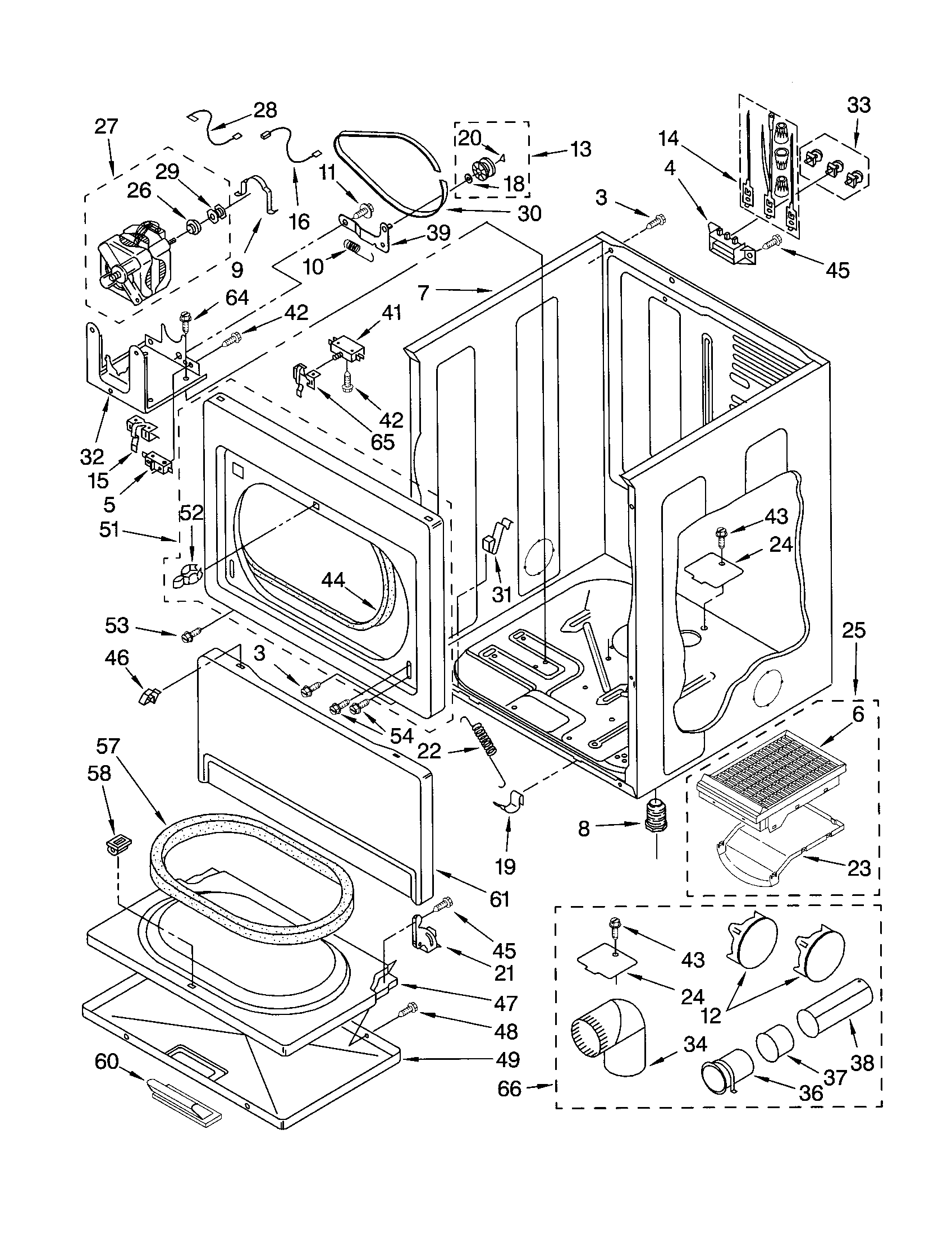 Kenmore 11063046100 cabinet diagram