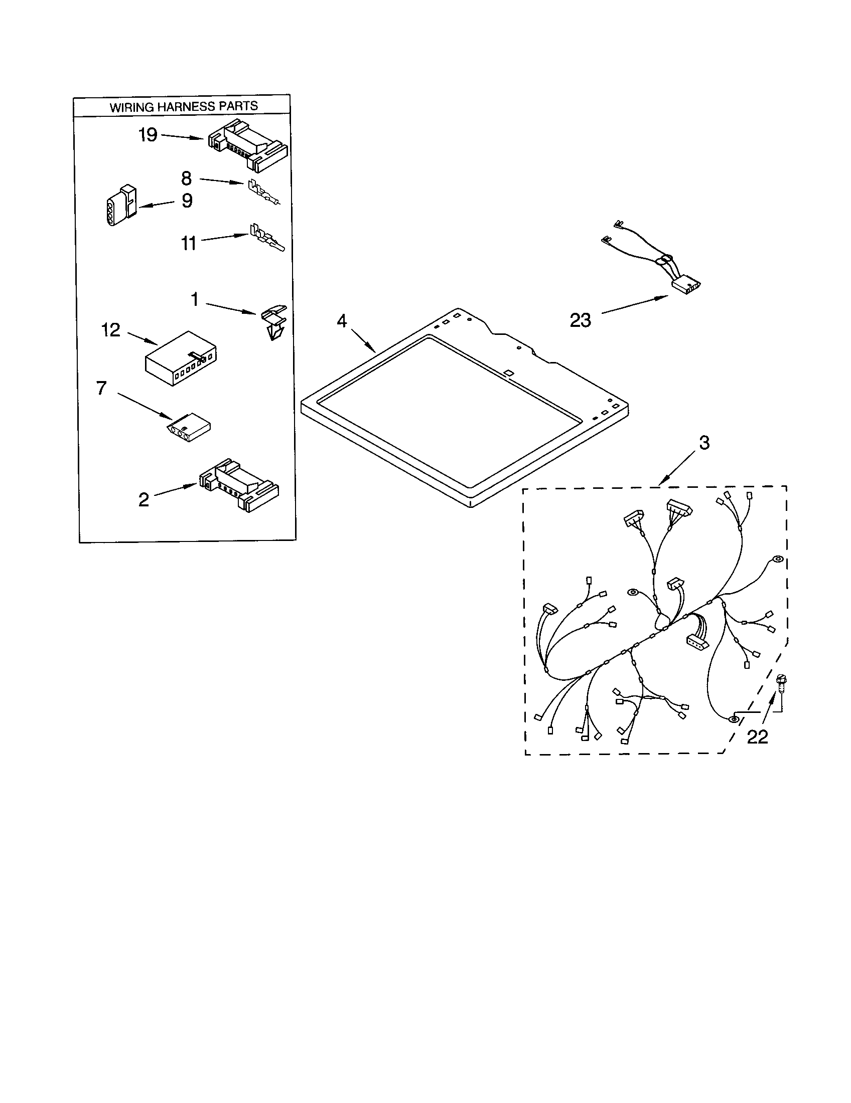 Kenmore 11063046100 dryer top diagram