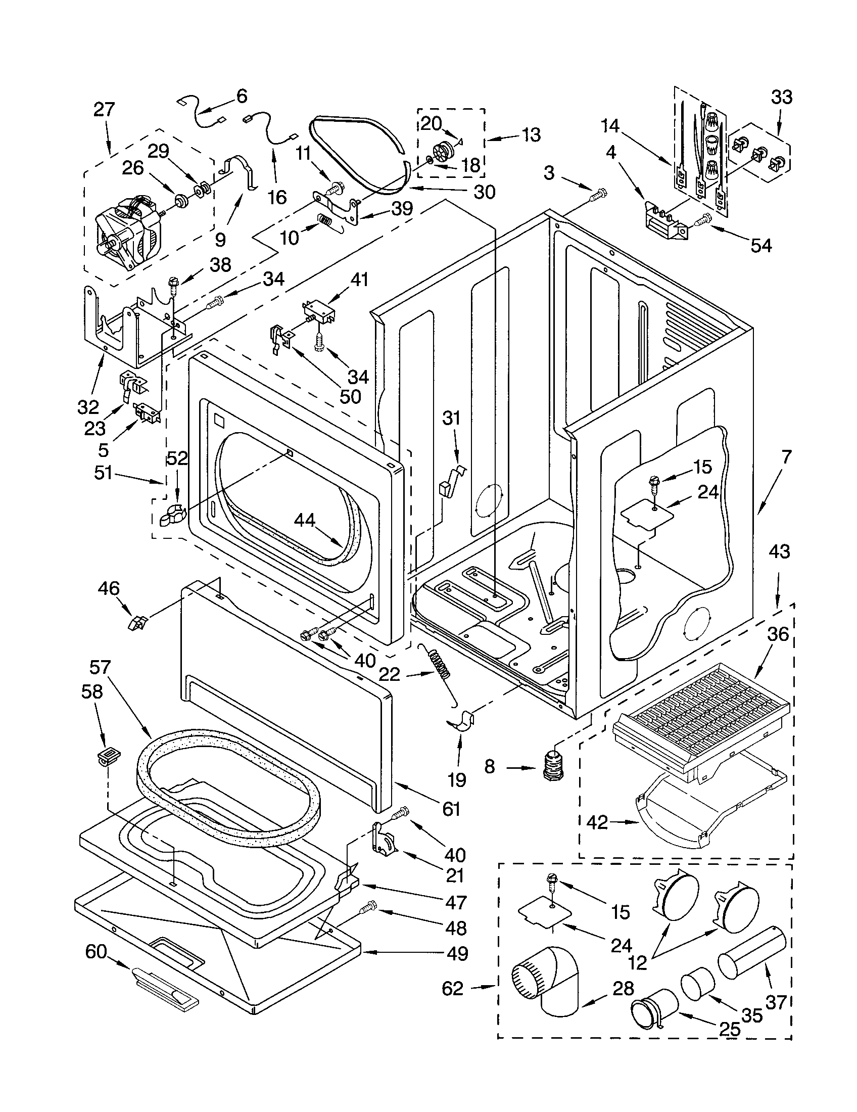 Kenmore 11063932100 cabinet diagram