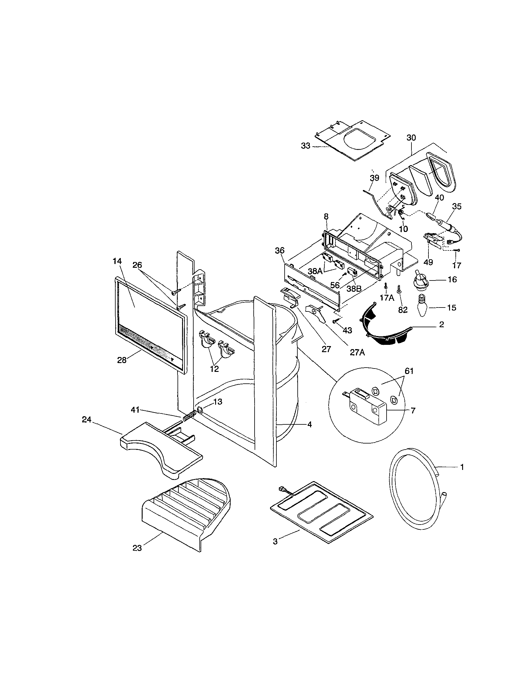 Frigidaire FRS26ZGGB4 dispenser diagram