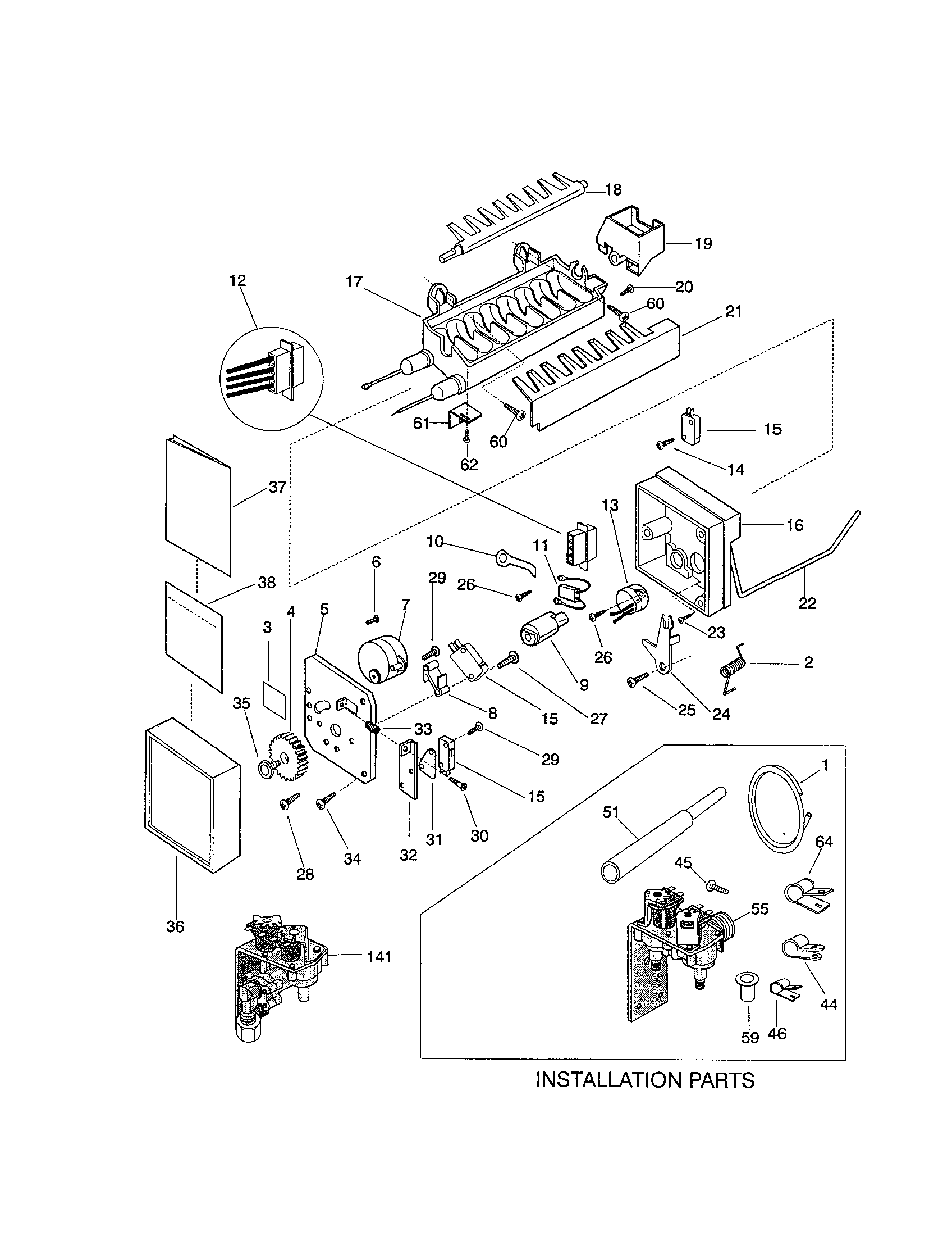 Frigidaire FRS26ZGGB4 ice maker diagram