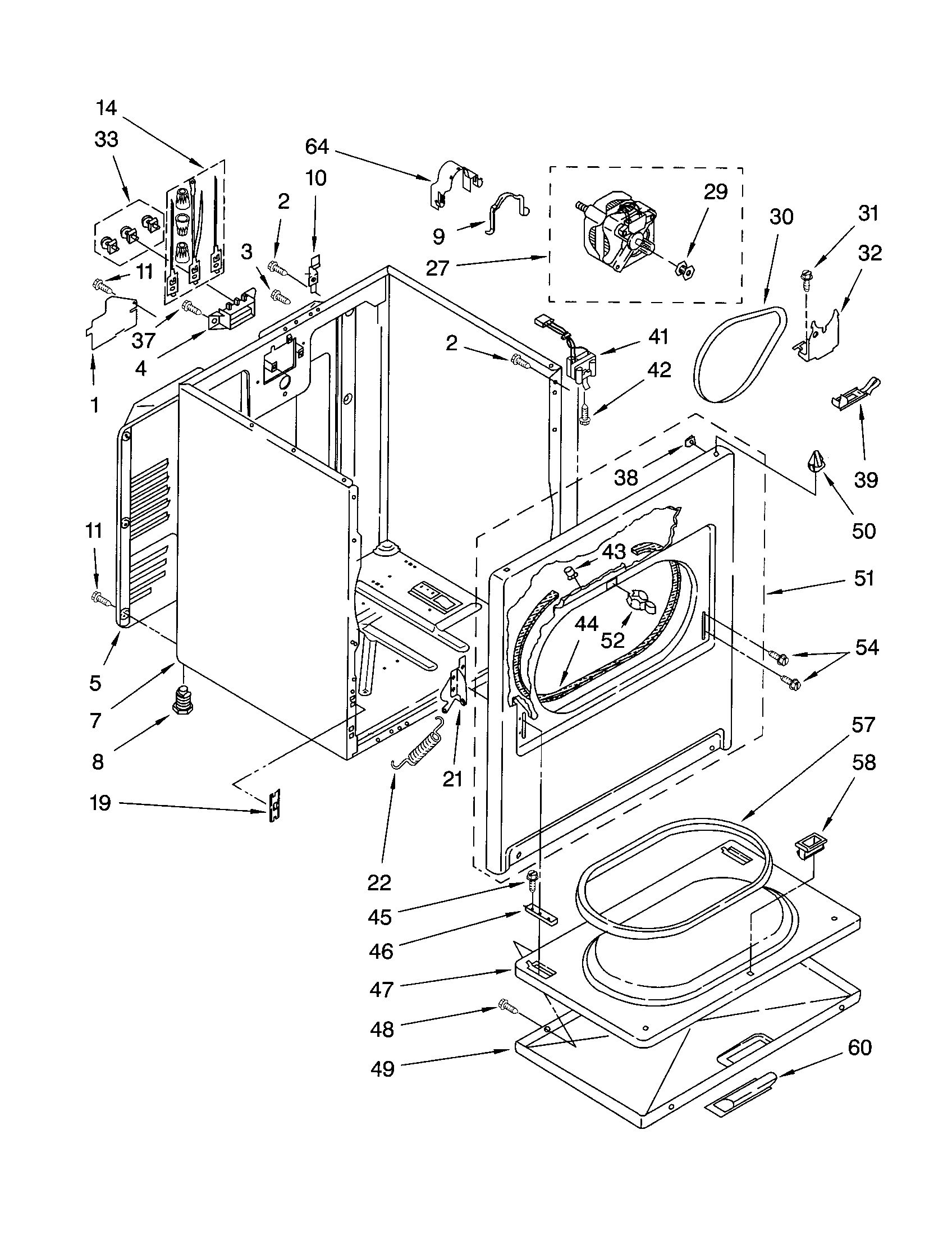 Kenmore 11062822101 cabinet diagram