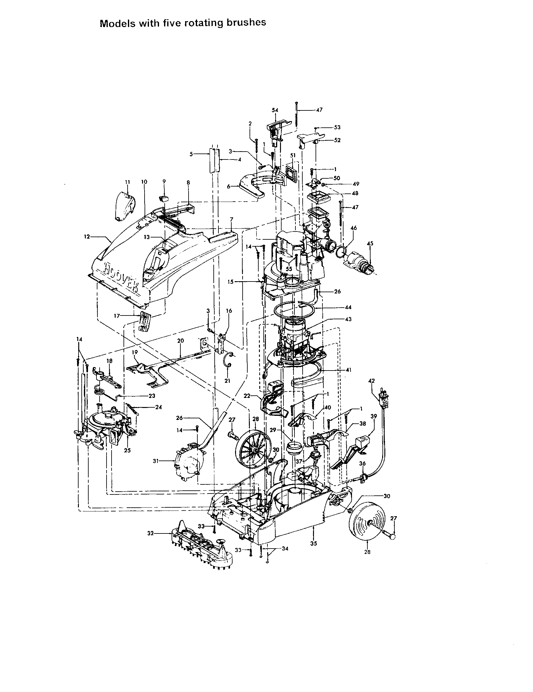 Hoover F5866-920 hood/main body diagram