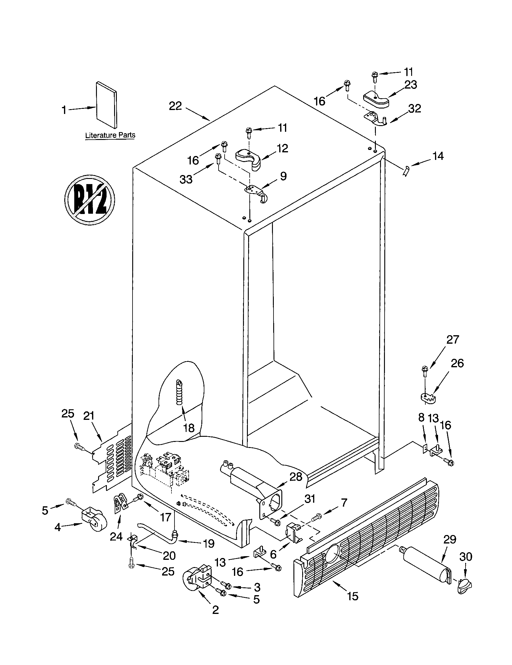 Kenmore 10651552102 cabinet diagram